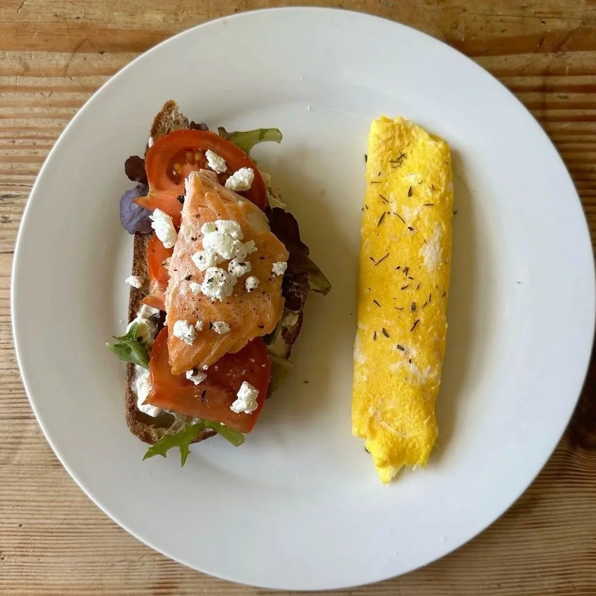 salmon toast & french omelette