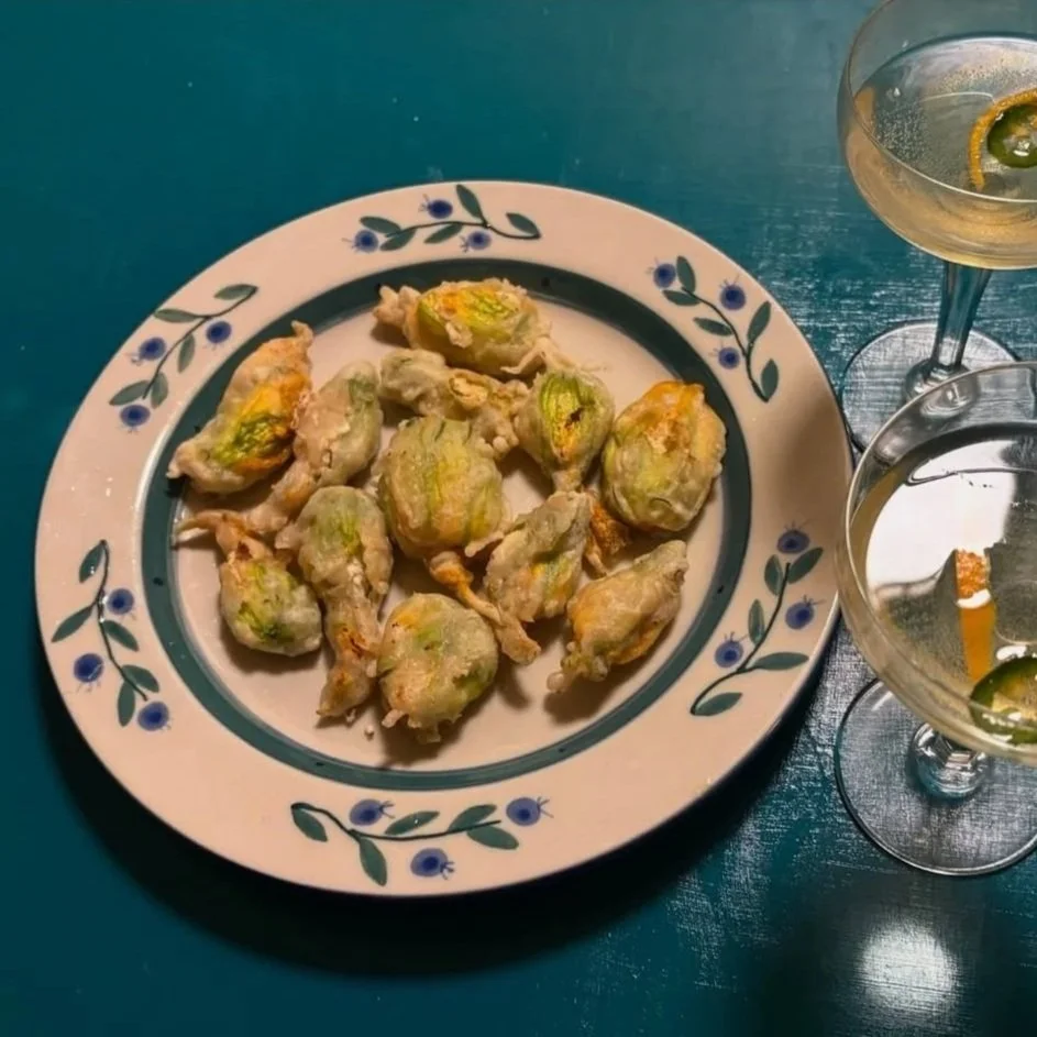 fried ricotta squash blossoms