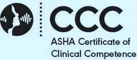 Logo of CCC with the text 'ASHA Certificate of Clinical Competence'.