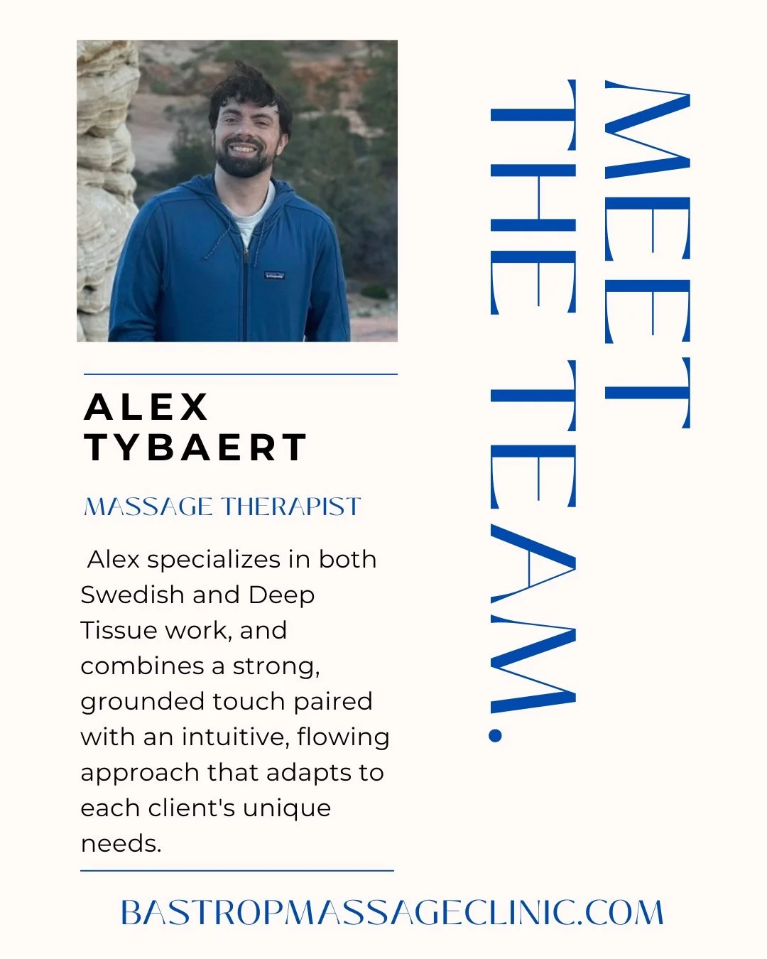 Meet Alex! 👋

✨Alex graduated from &lsquo;The Lauterstein Conway Massage School&rsquo;, and possesses a strong foundation in holistic wellness and a passion for helping people reconnect with their bodies. His work is both therapeutic and deeply rest