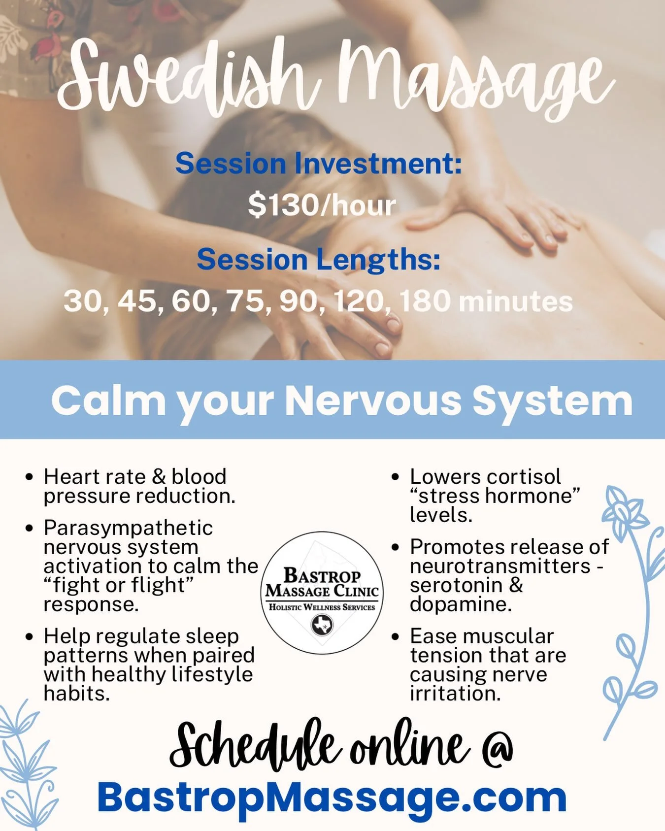 🦋We have some availability tomorrow on Labor Day from 8am-3pm for central nervous system calming Swedish sessions with Sierra! Experience all of the amazing restorative benefits of Swedish massage at BMC. 

✨Complementary enhancements are always at 