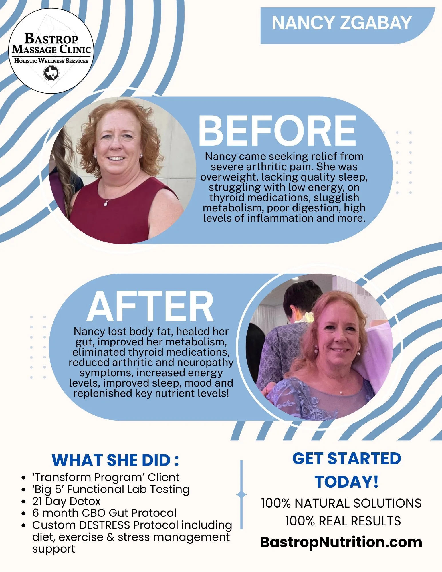 🦋We absolutely love seeing clients transform their health and reclaim their health freedom after experiencing the incredible results of going through our 6 month health coaching program! 

✨BEFORE: 
Nancy came seeking relief from severe arthritic pa