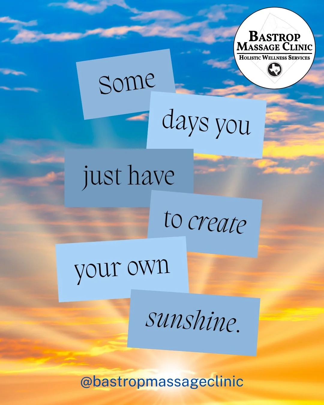 Some days, creating your own sunshine means taking an hour out of your busy schedule just for you. Let us help you brighten your week and release that built-up tension. Tap the link in our bio to book your next session or call/text to book at 512.540