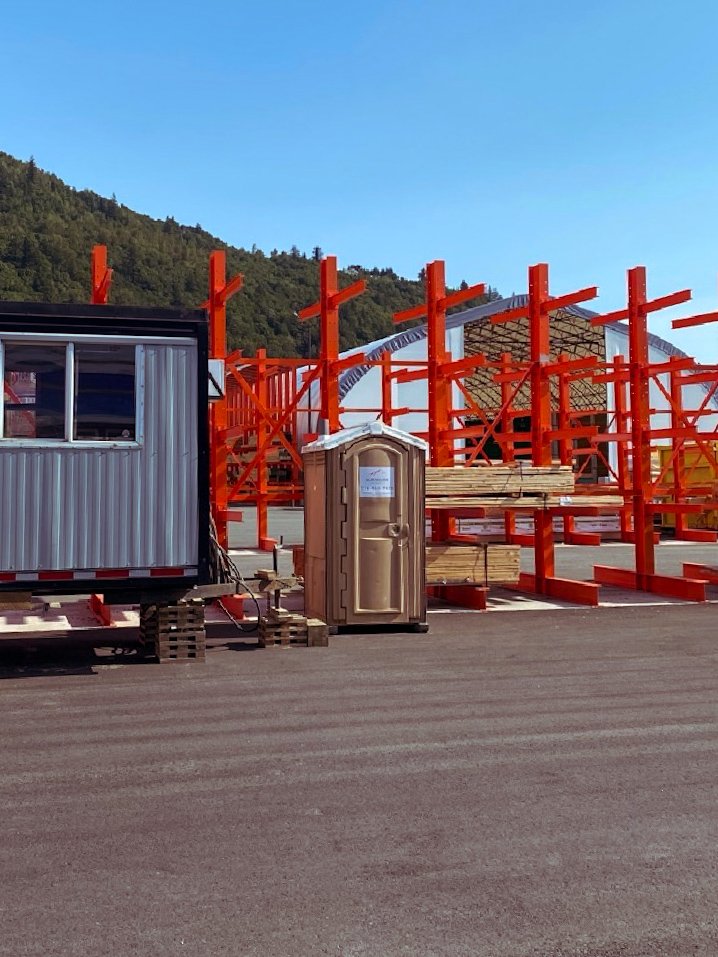 Alpenglow portable restrooms and site services on a BC job site