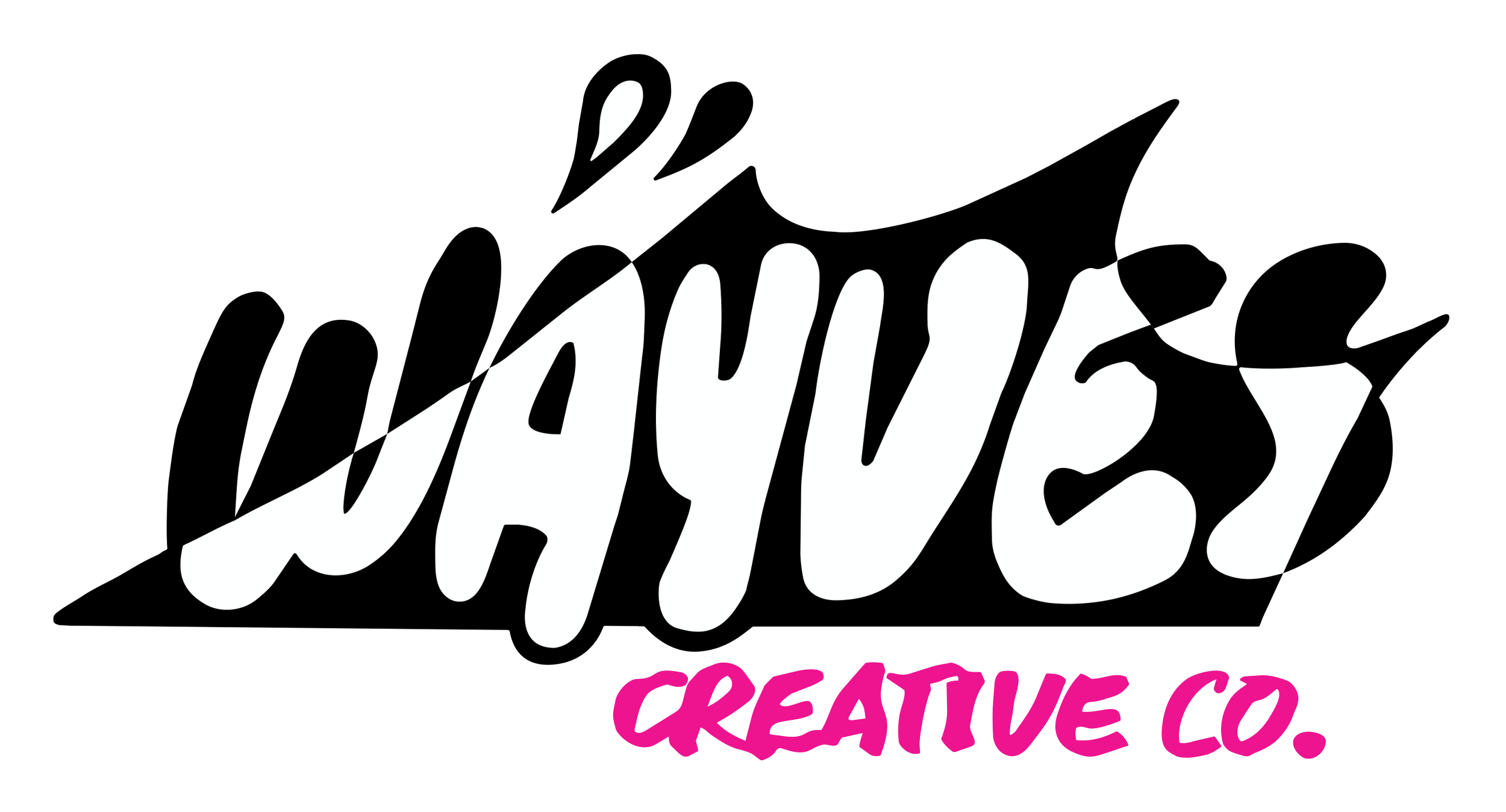Bold stylized white text on a black background that says 'Creative' with pink cursive text below that says 'creative'.