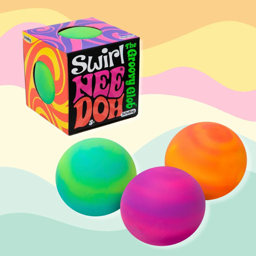 Authentic NeeDoh Swirl Groovy Glob multicolors stress toy. Shop Squishytopia.ca Canada.