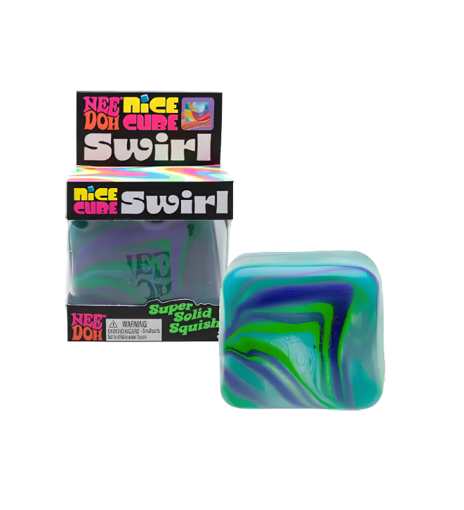 NeeDoh® Nice Cube Swirl - Green, Blue, and White