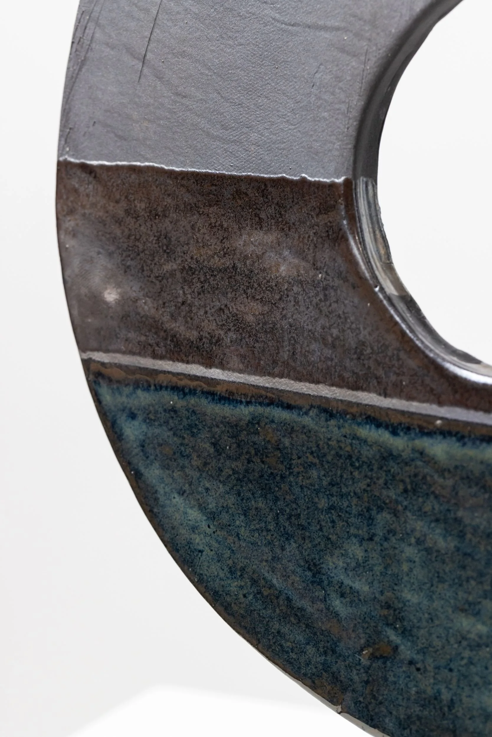 One (FS005), one-of-a-kind ceramic form study sculpture by Brendan Bishop, Grip Fast Studio, Omaha — detail view 1.