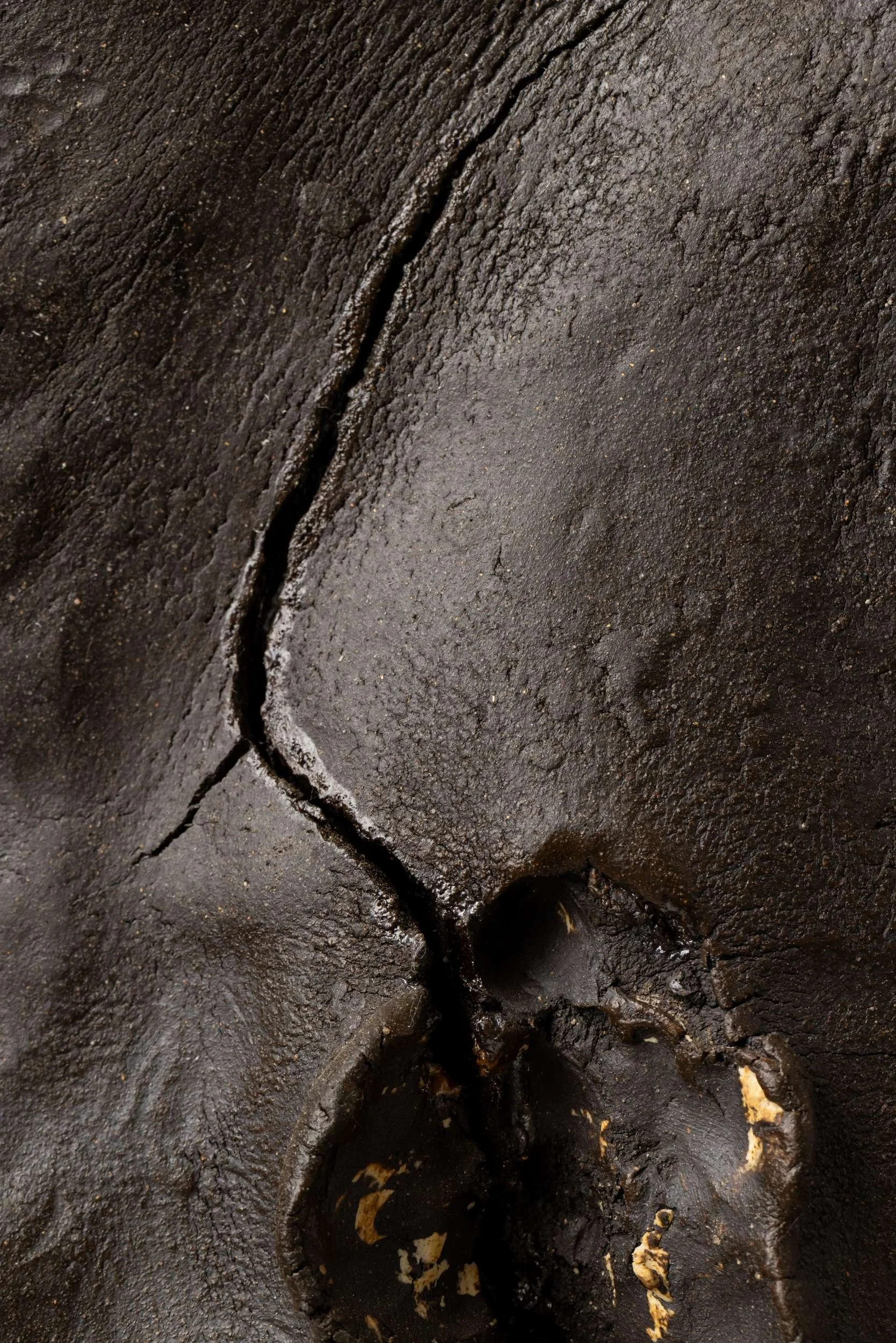 Raw (IM014) — detail view 2   ·   Description: Raw (IM014), one-of-a-kind ceramic impact study sculpture by Brendan Bishop, Grip Fast Studio, Omaha — detail view 2.