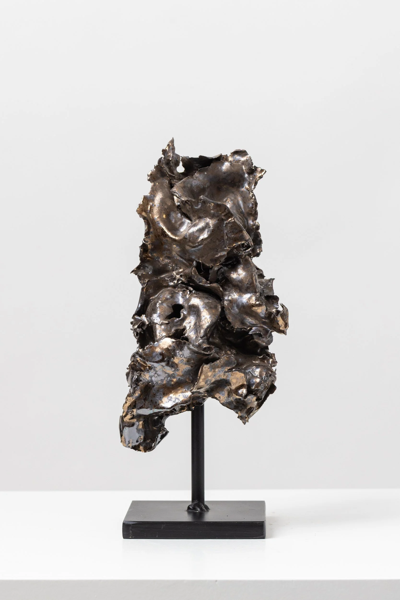 Rush (IM016), one-of-a-kind ceramic impact study sculpture by Brendan Bishop, Grip Fast Studio, Omaha — full view.