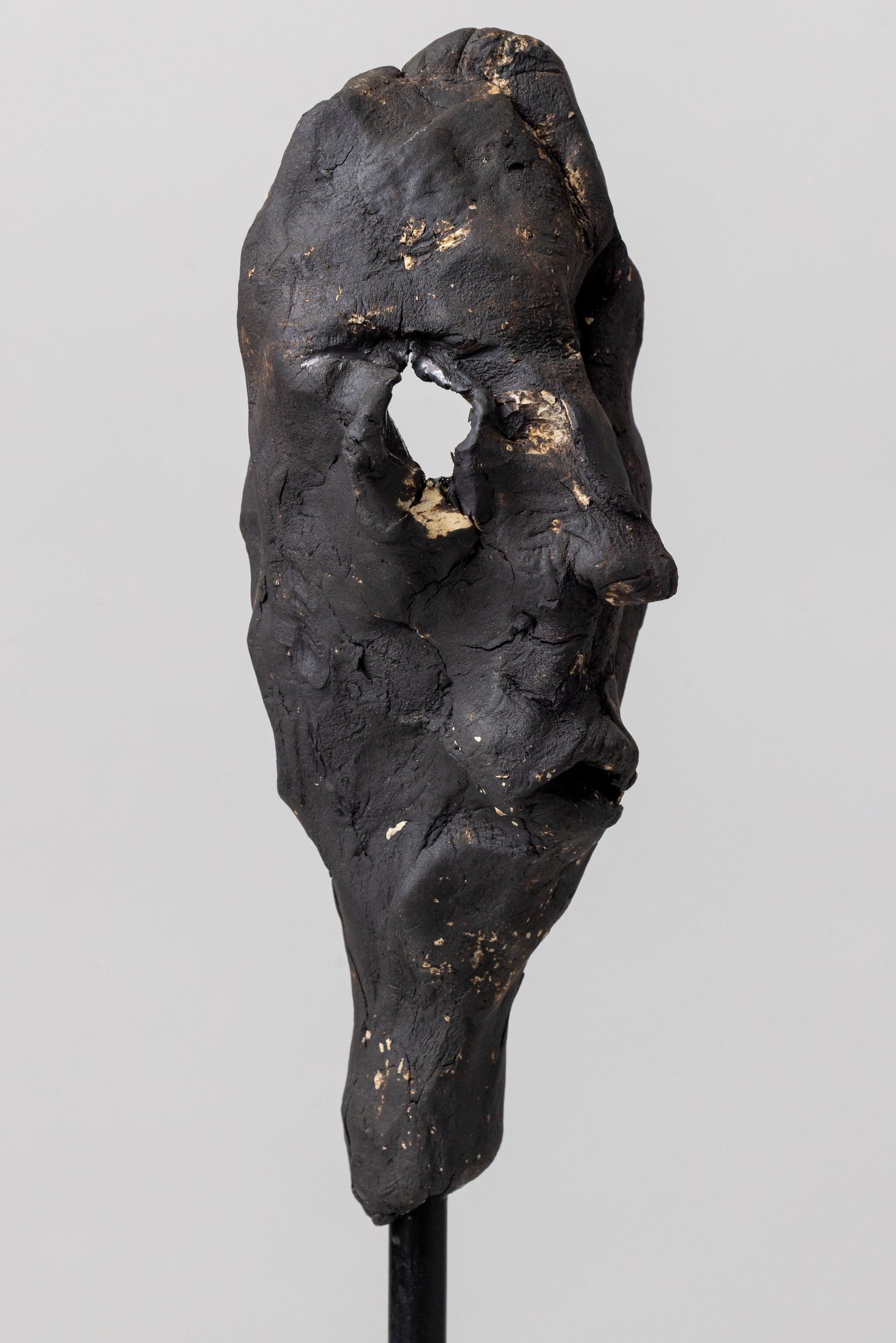 Face No. 1 (FS001), one-of-a-kind ceramic form study sculpture by Brendan Bishop, Grip Fast Studio, Omaha — detail view 3.