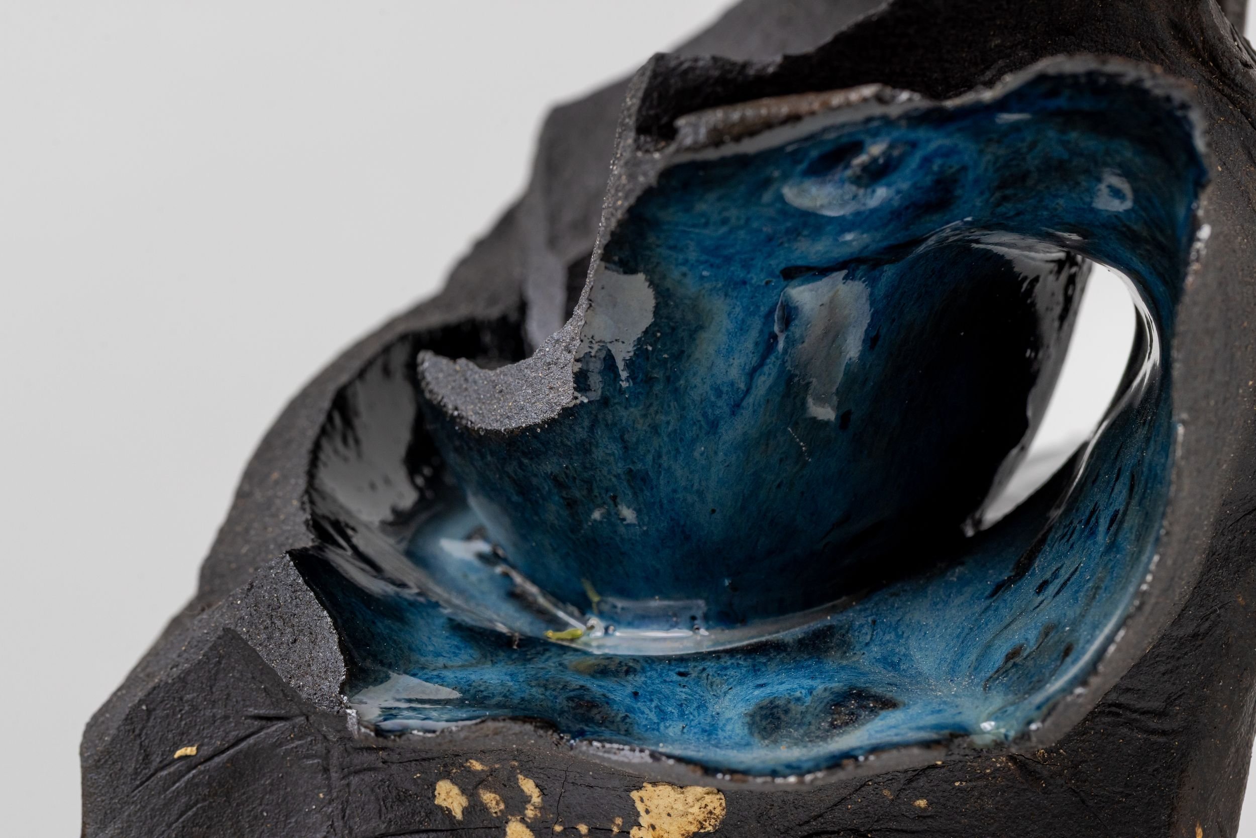 All The Kings Men (IM003) — detail view 3   ·   Description: All The Kings Men (IM003), one-of-a-kind ceramic impact study sculpture by Brendan Bishop, Grip Fast Studio, Omaha — detail view 3.