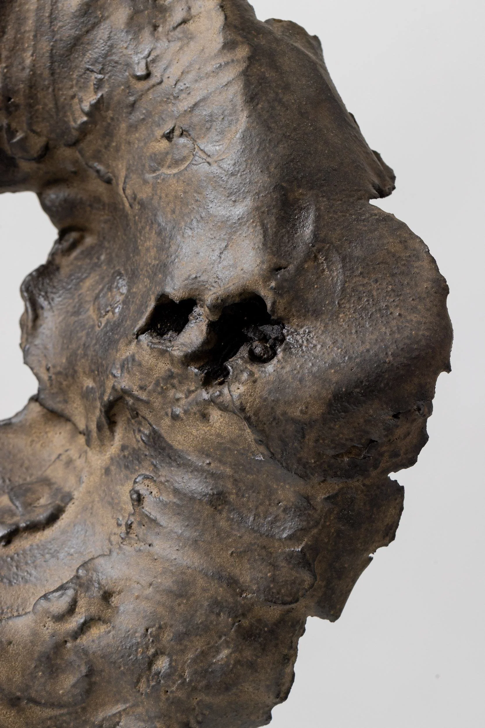 Glory (IM033), one-of-a-kind ceramic impact study sculpture by Brendan Bishop, Grip Fast Studio, Omaha — detail view 1.