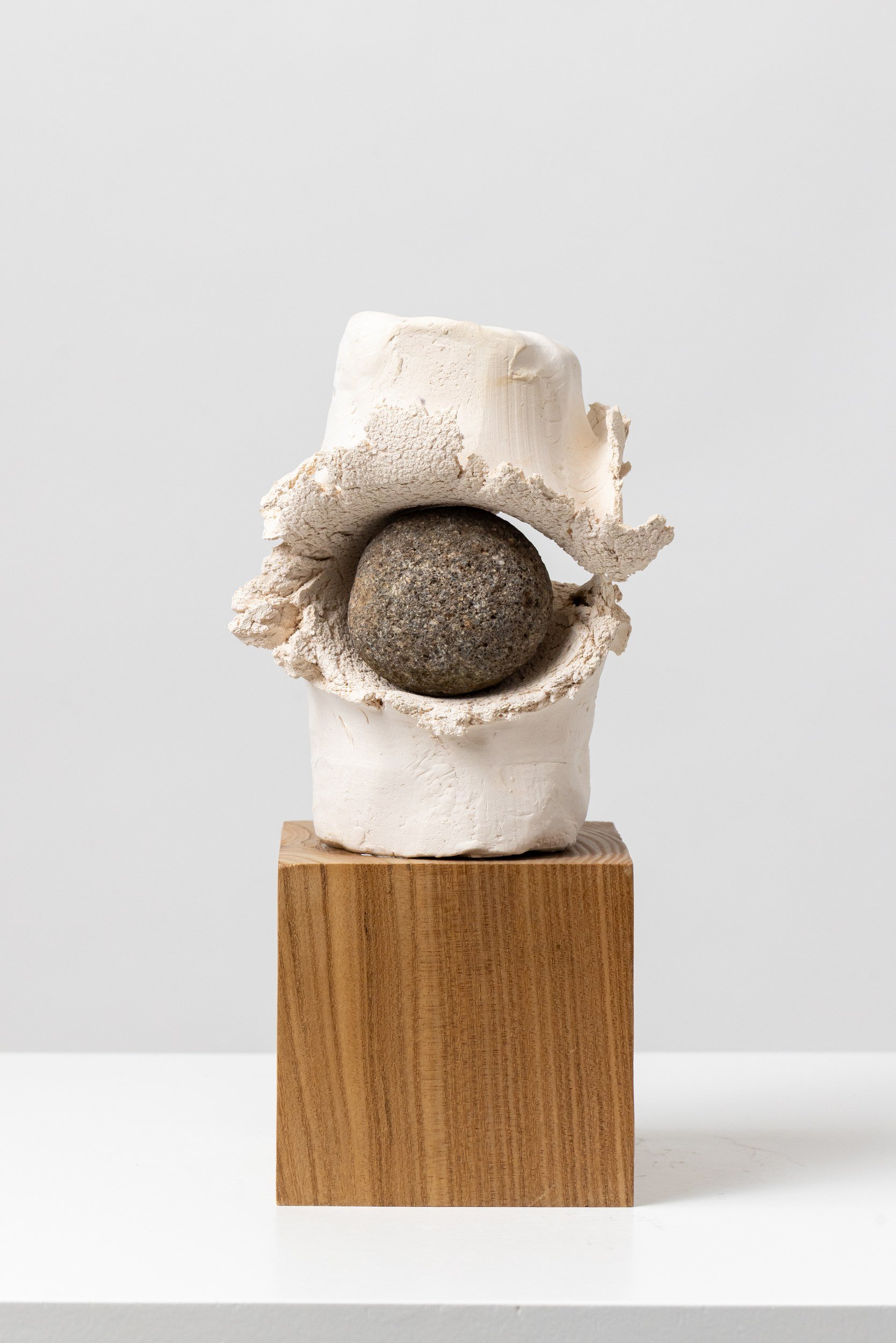 I Don't Have One (IM030), one-of-a-kind ceramic impact study sculpture by Brendan Bishop, Grip Fast Studio, Omaha — full view.