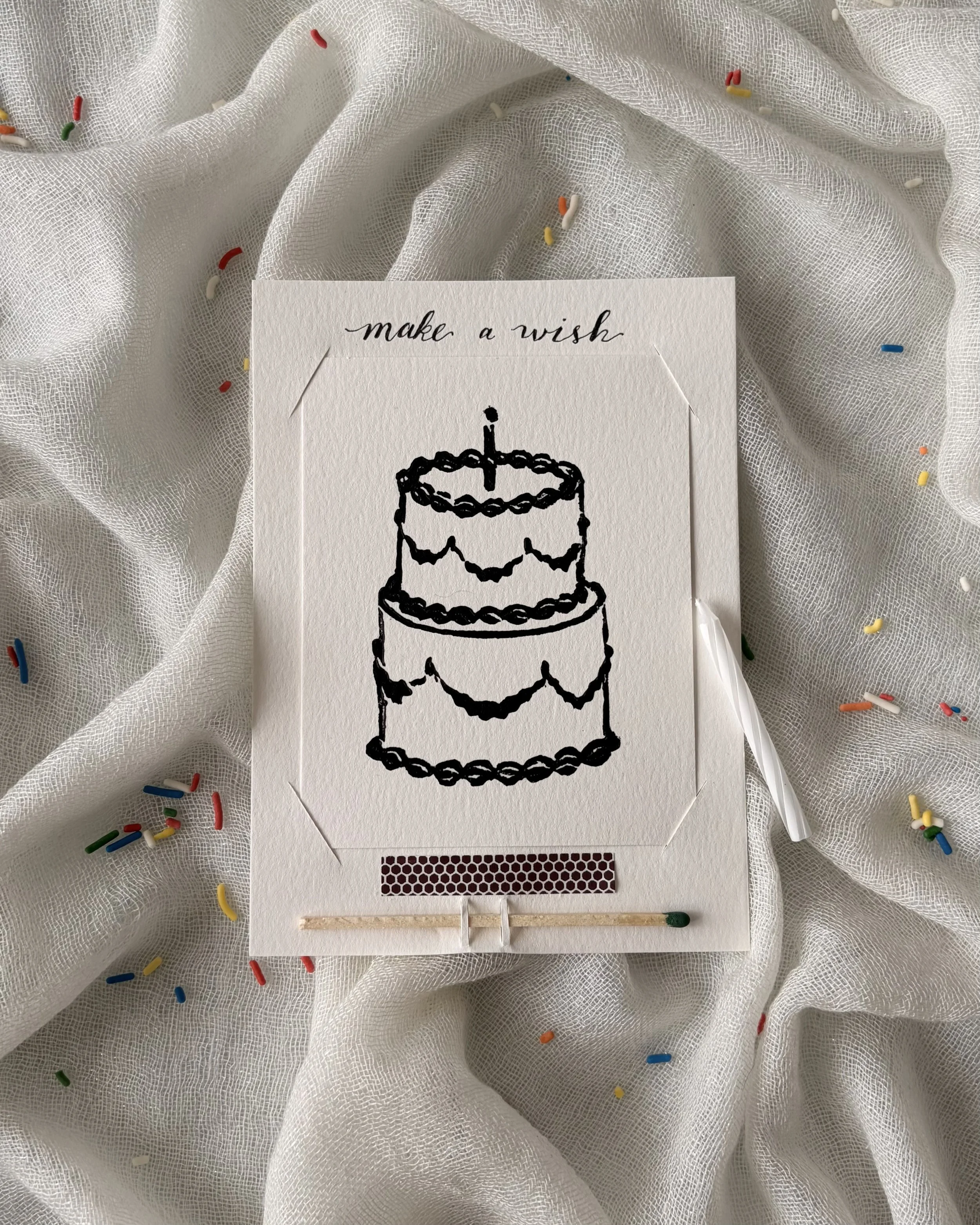 Make a Wish Lino Print