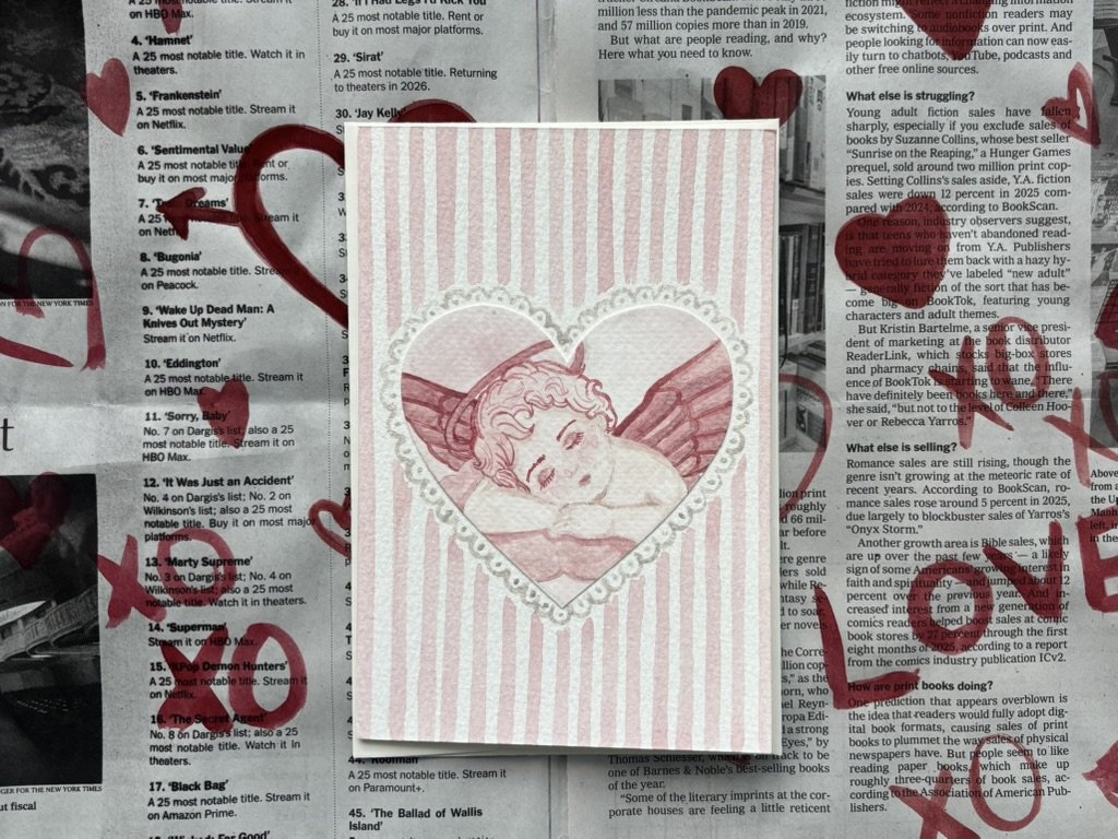 Cherub Watercolor Card