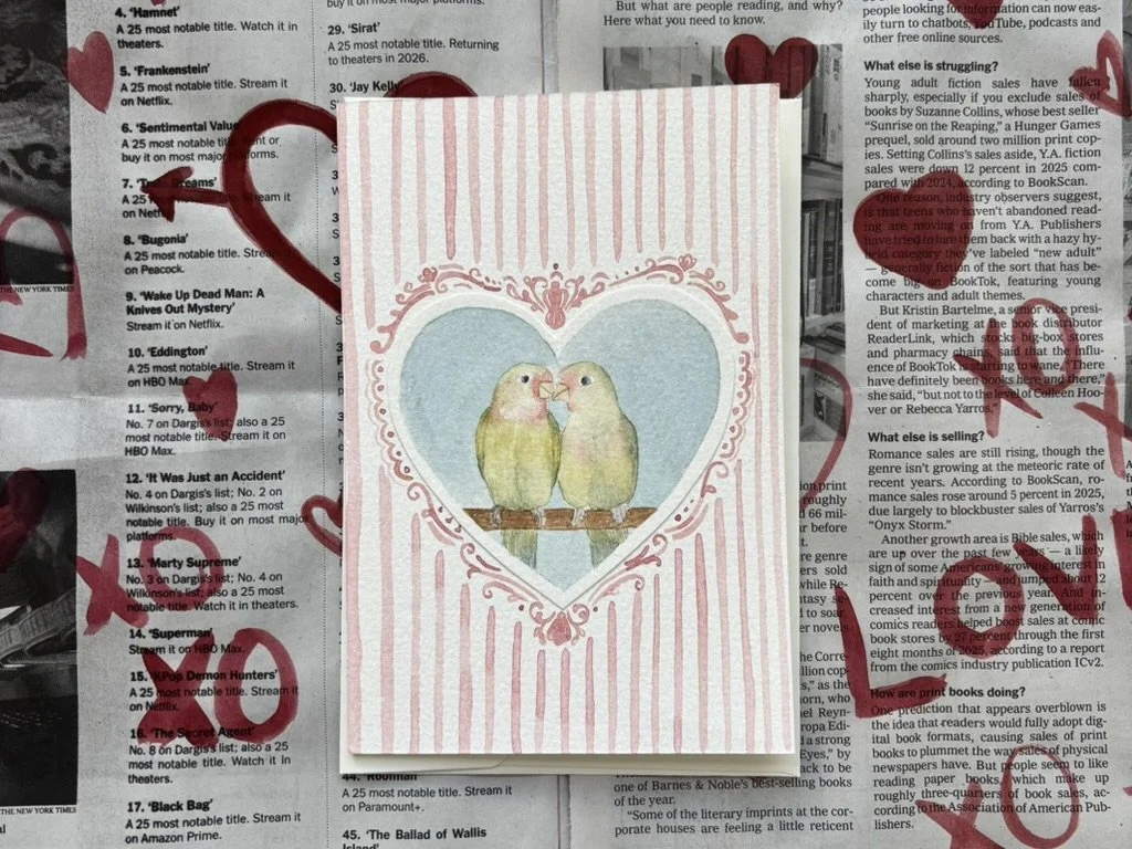 Love Birds Watercolor Card
