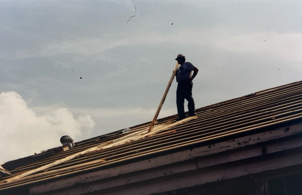 2002 - Community members took lead on the metal roof install