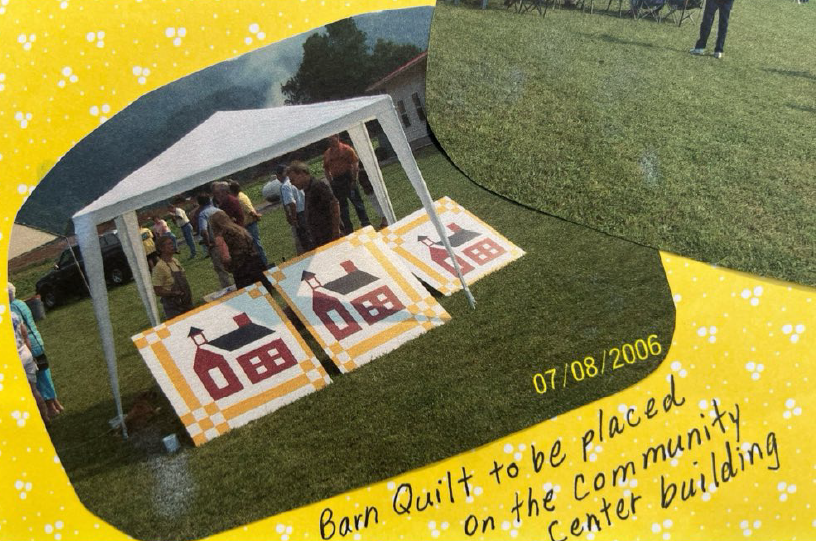 2006 - Barn Quilt prepared to be mounted on outside of SCCC Gym