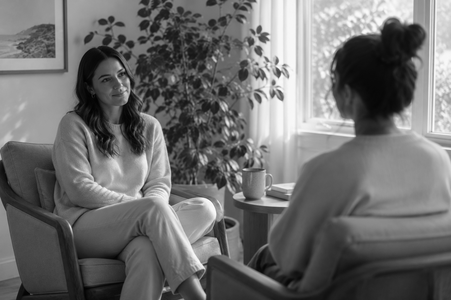 Welcoming space for in-person and telehealth psychology sessions at Minded Therapy
