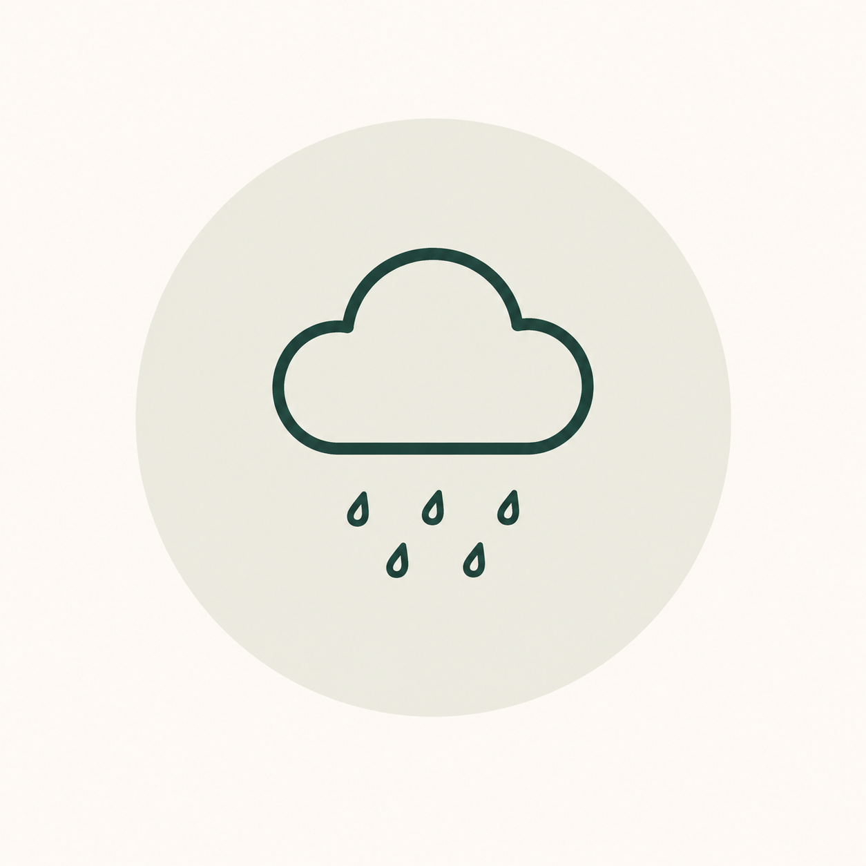 Cloud with raindrops icon indicating rainy weather.