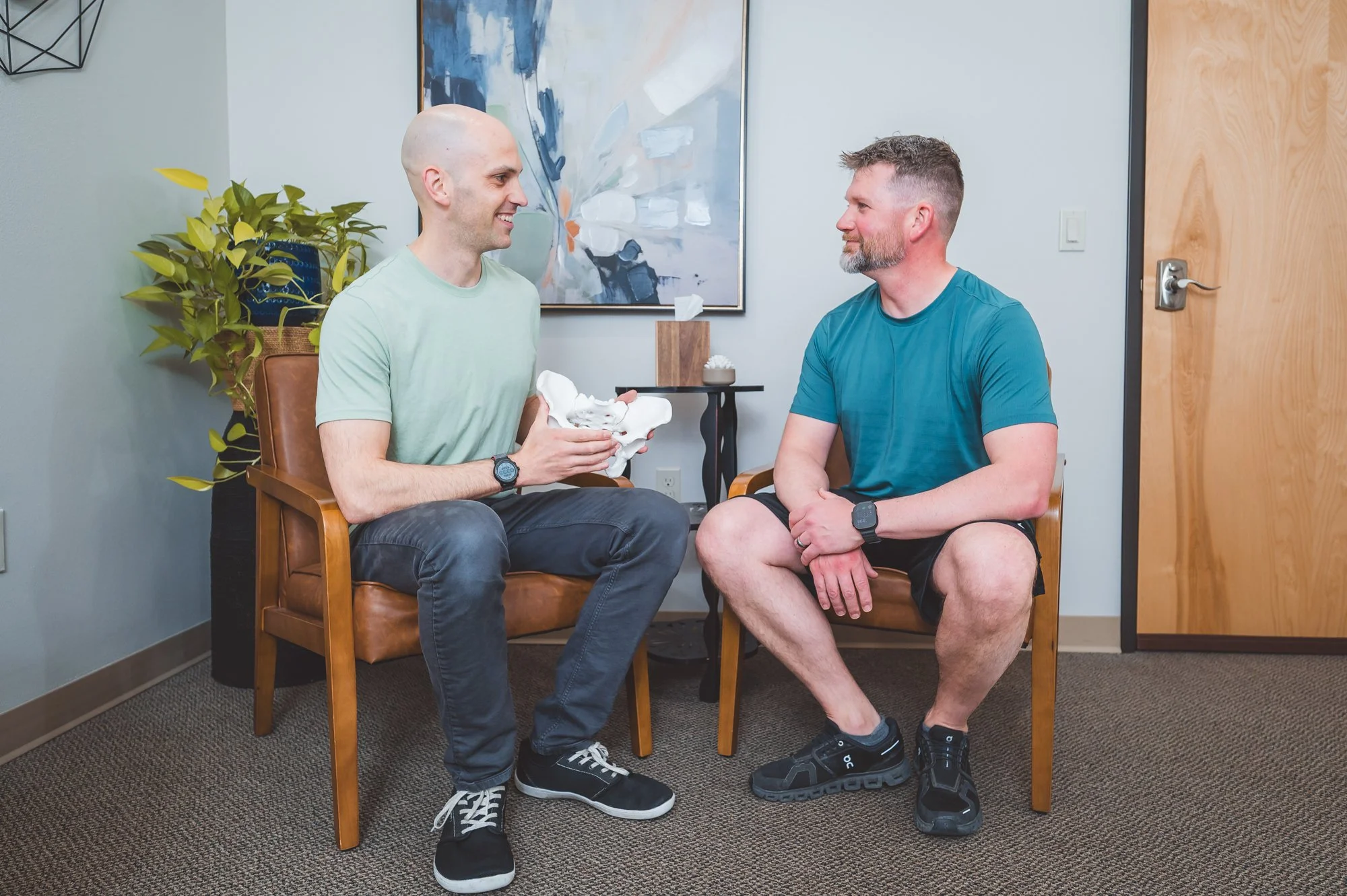 pelvic floor PT session with a male patient