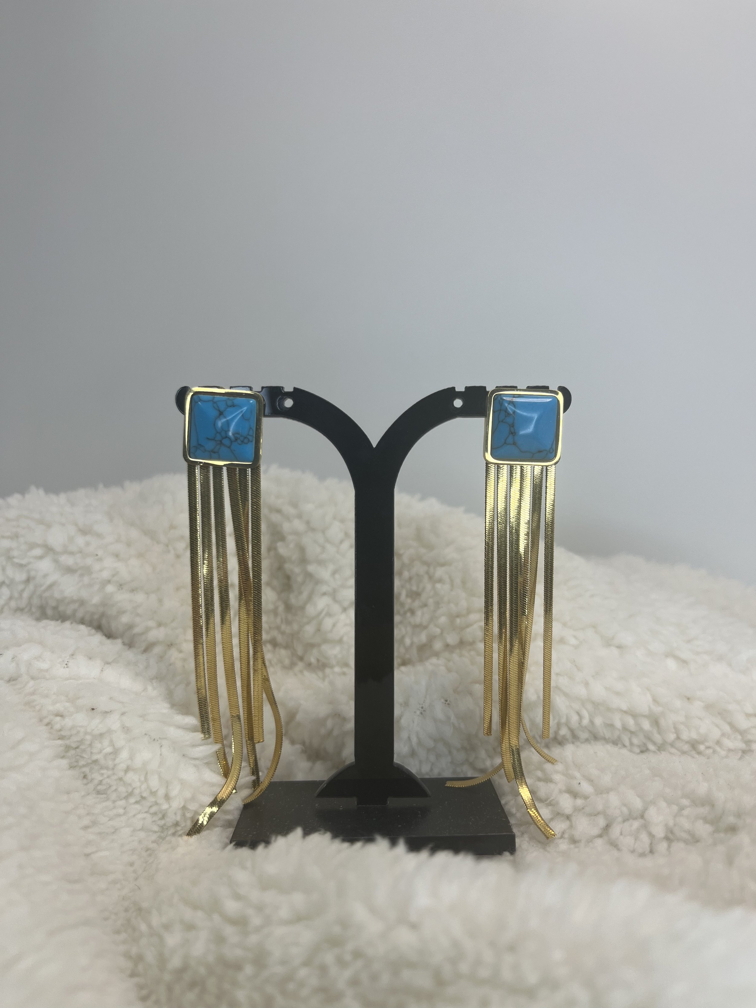 Turquoise Tassel Elegance Earrings