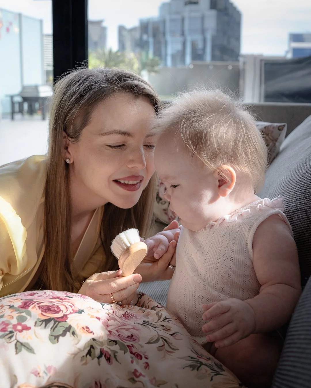 Documentary family photography of a mother and daughter at home in Melbourne.