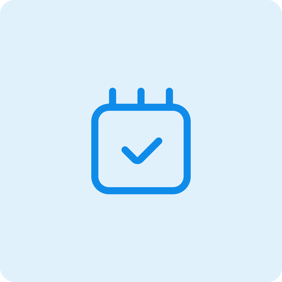 Calendar icon with a check mark.
