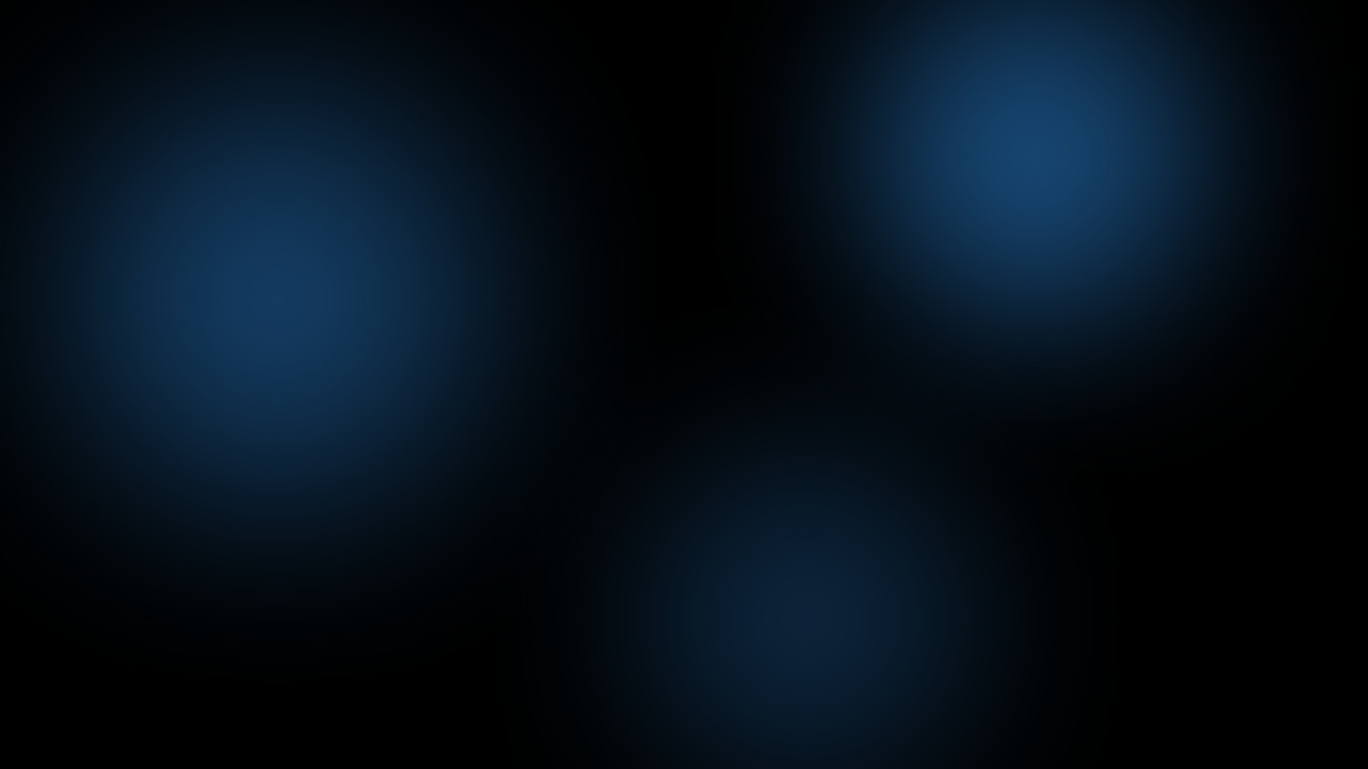 Dark background with soft blue glowing circles and bokeh effects.