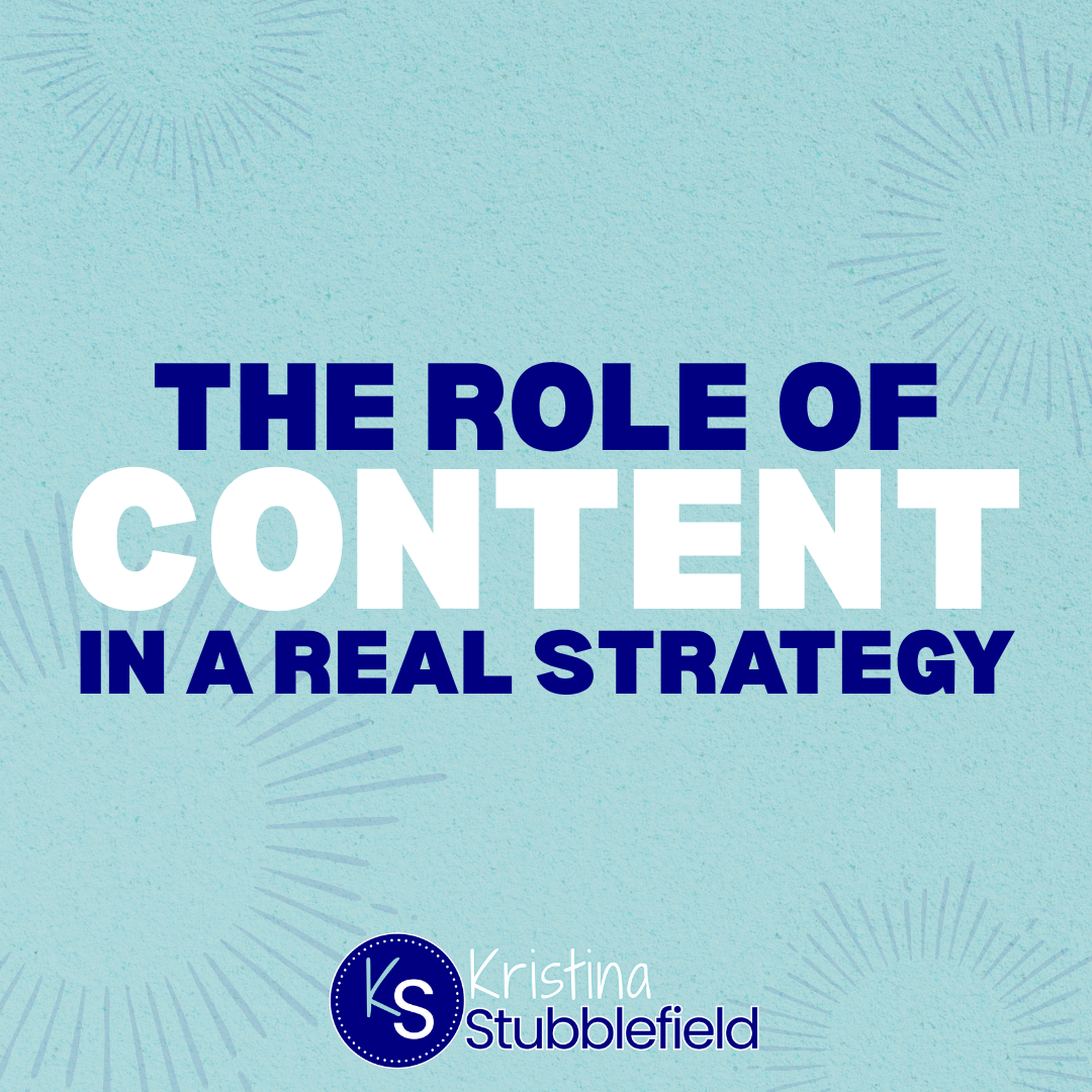The Role of Content in a Real Strategy