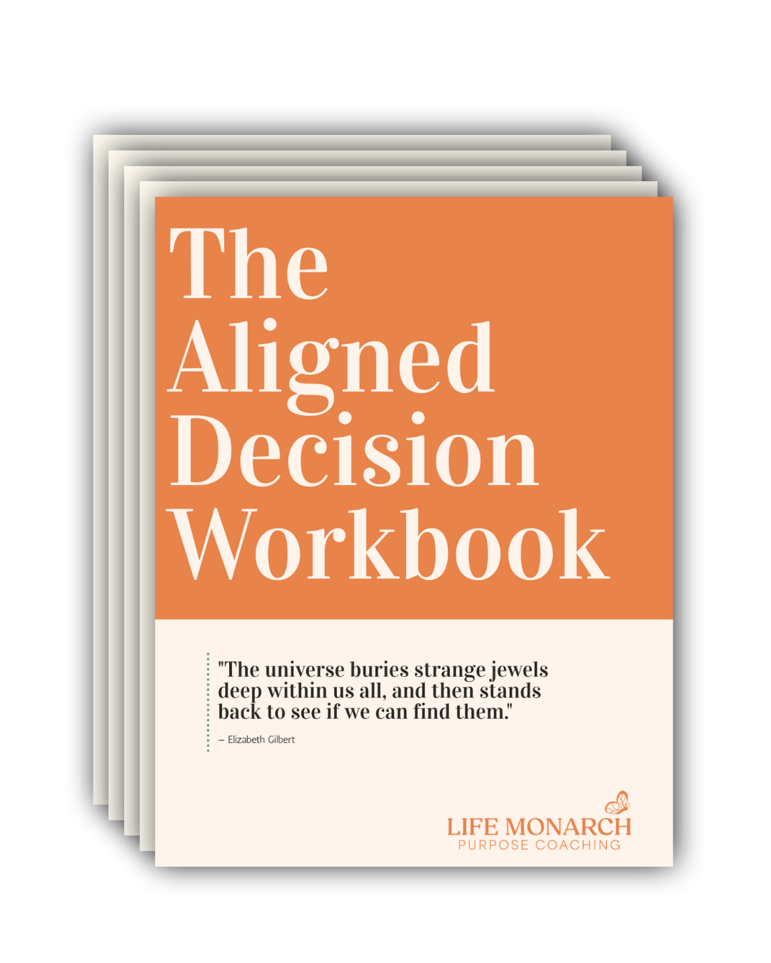 Cover of 'The Aligned Decision Workbook', created by Life Monarch