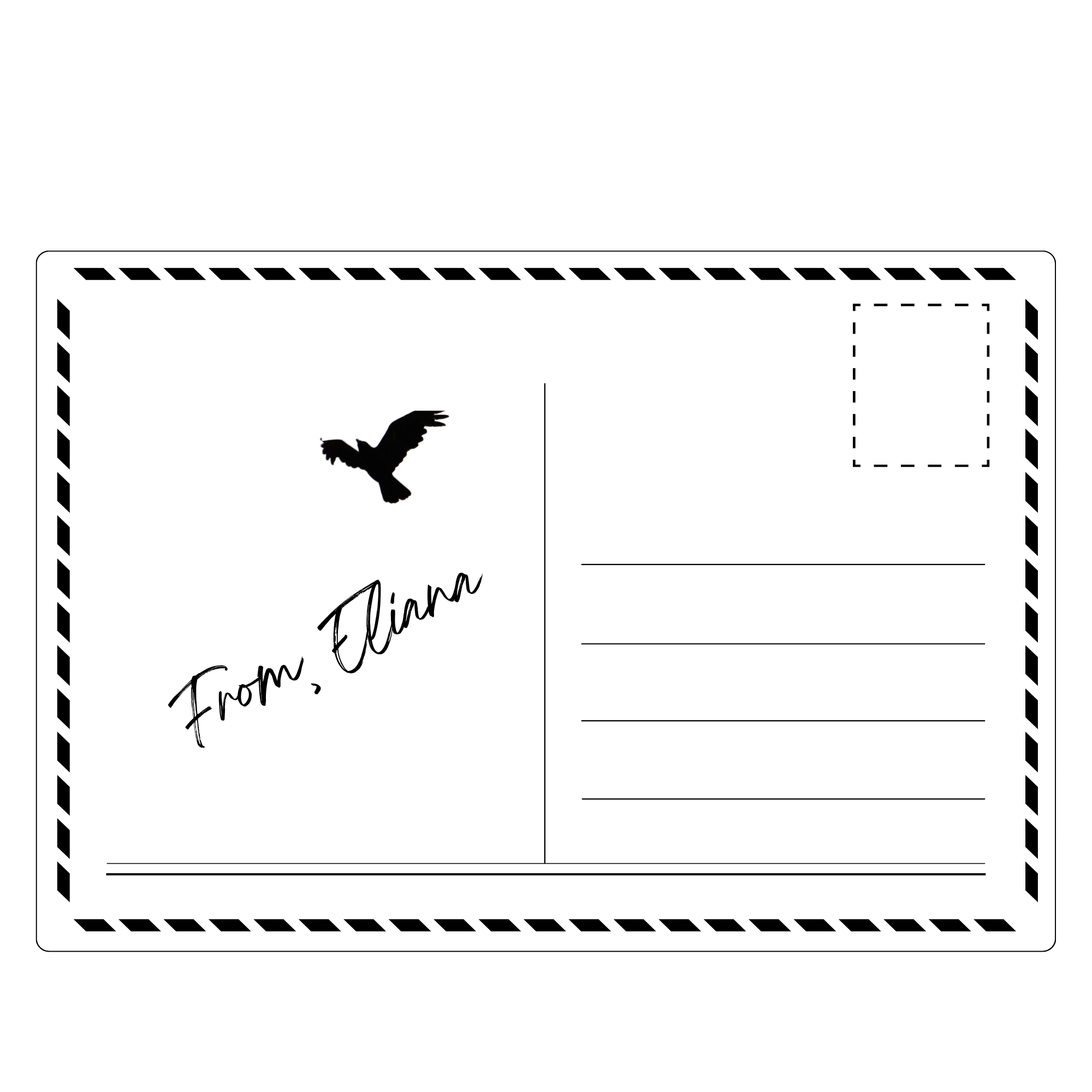 A silhouette of a person jumping with arms and legs spread out, against a black sky with stars and a crescent moon. A bird is flying nearby.