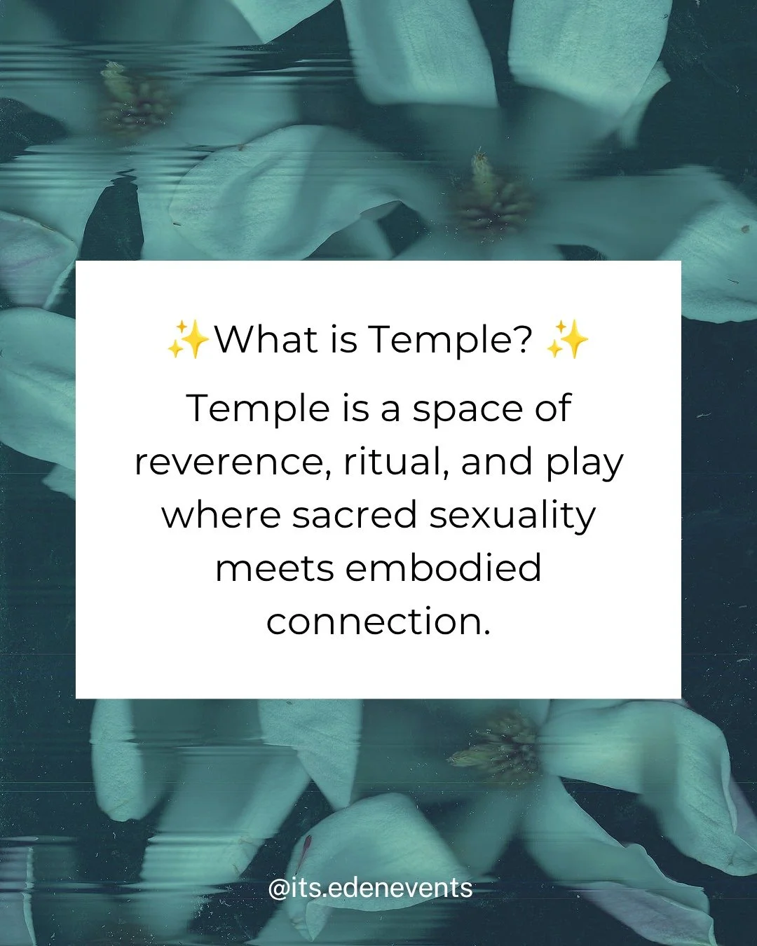 Temple is a space of reverence, ritual, and play, where sacred sexuality and embodied connection meet in a room full of people who showed up to explore themselves.

Each temple moves through a living arc. We open with consent and embodiment practices