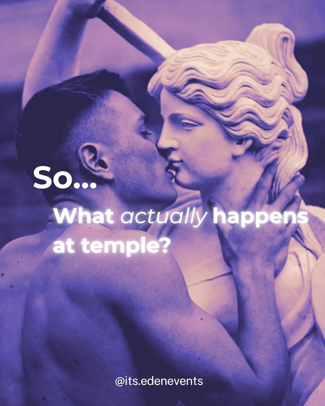 Temple night is a facilitated, consent-based space where adults gather to explore connection, embodiment, and eros together. 

The night moves through a loose arc: people arrive and settle in, and we open with consent and embodiment practices that he