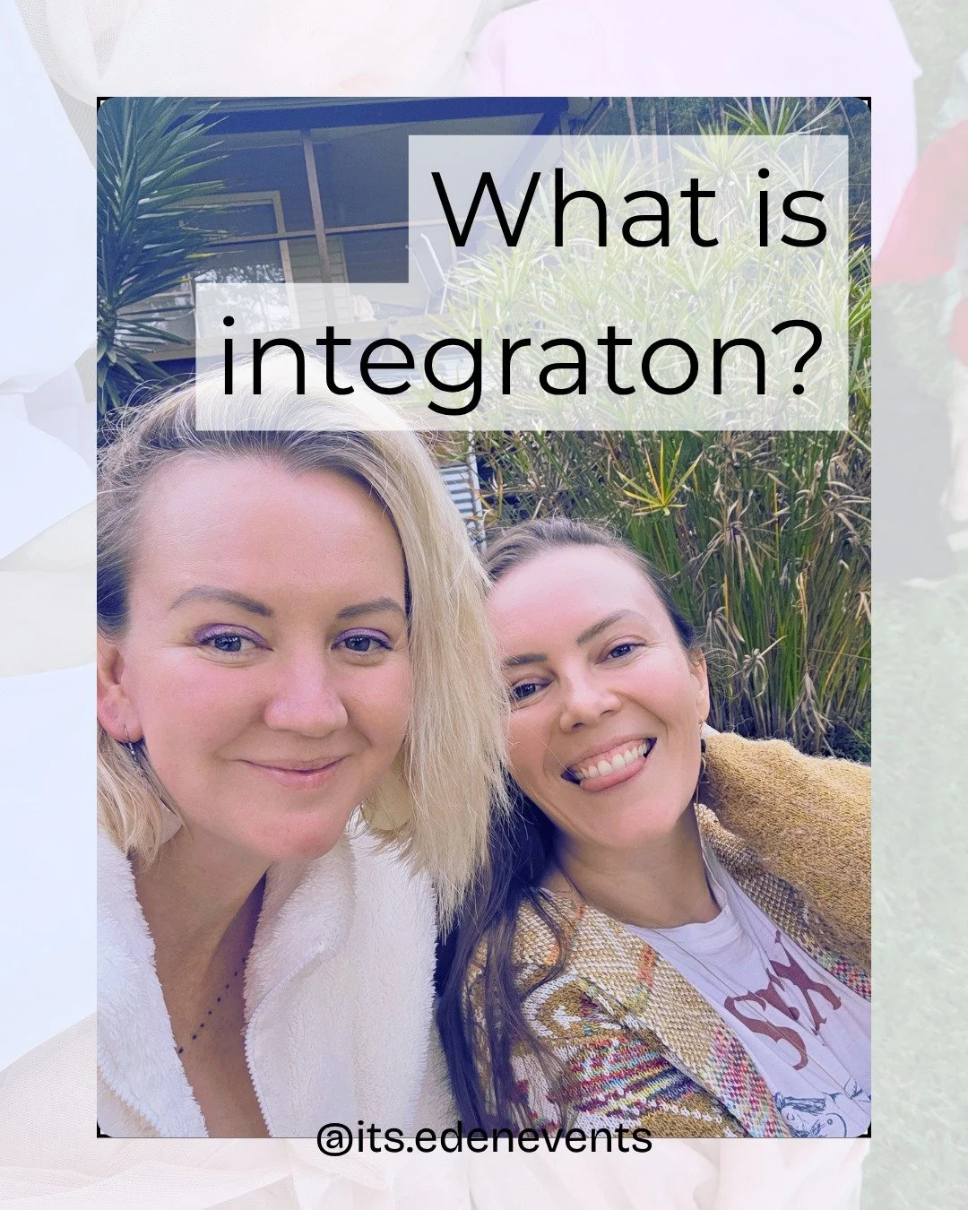 Rachel and Nikkiema are having a short, well earned break this week - post retreat integration.

So, what exactly is integration?

It's where we take what we know and have learned and let it become a part of us. The body and nervous system catching u