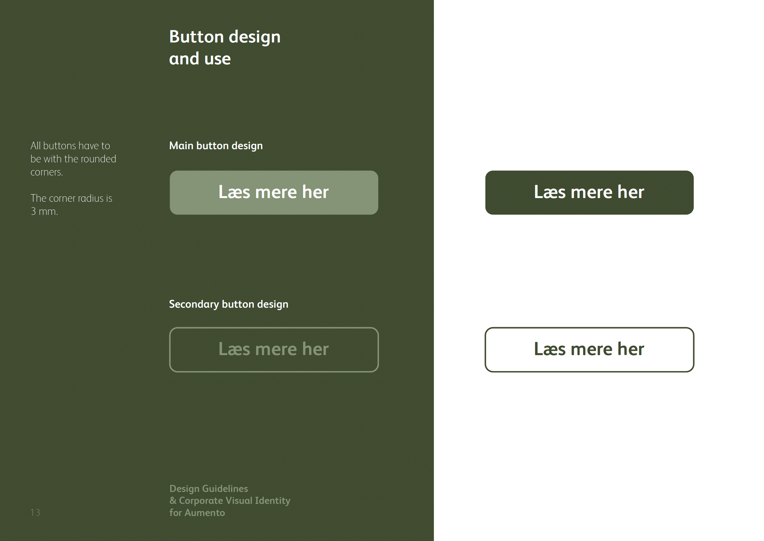 Design af Brand guide - knap design