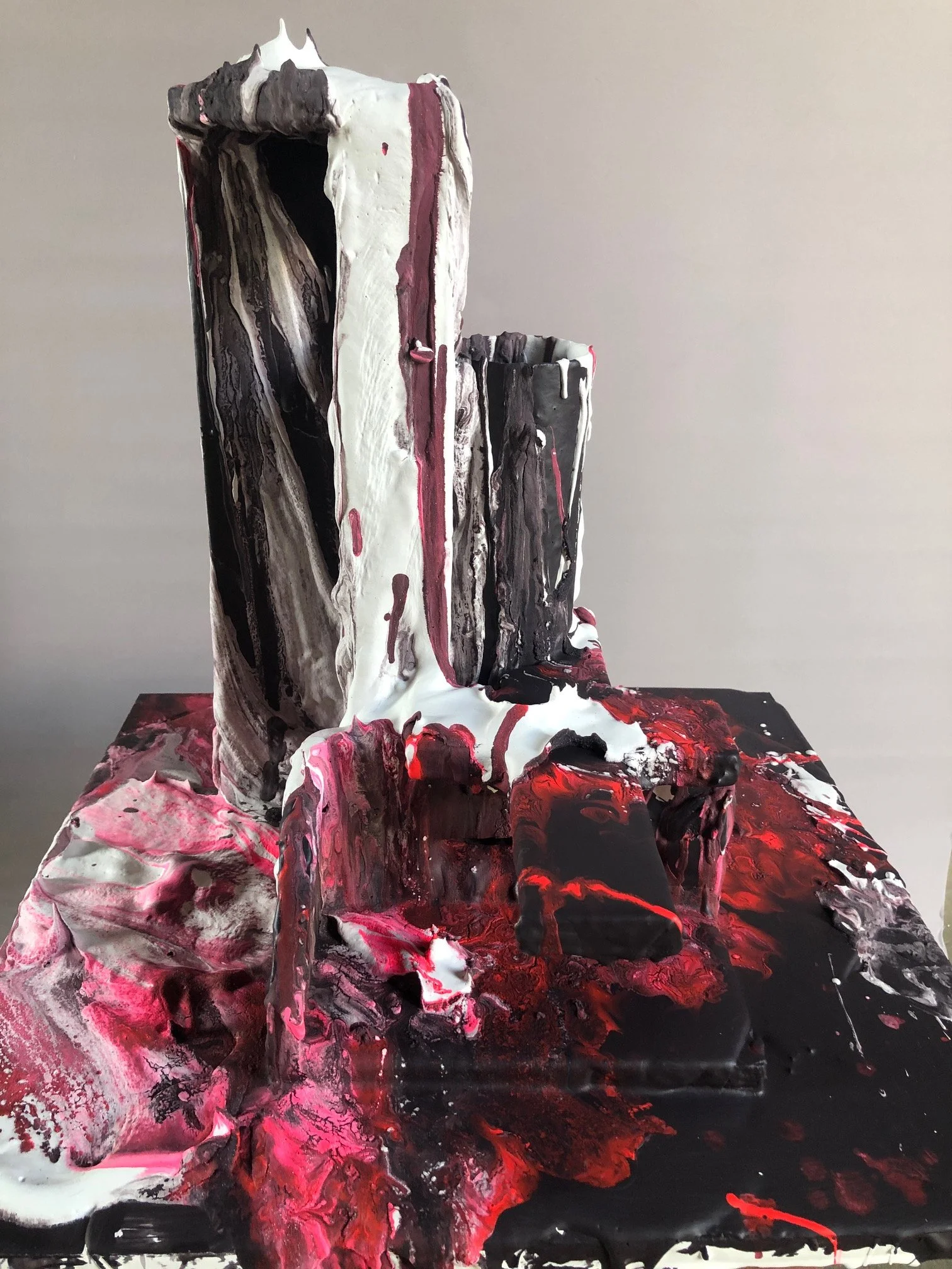 Architecture and colour explorations. 2020. Polystyrene, plaster, pigment, board.  60 x 60 x 50cm