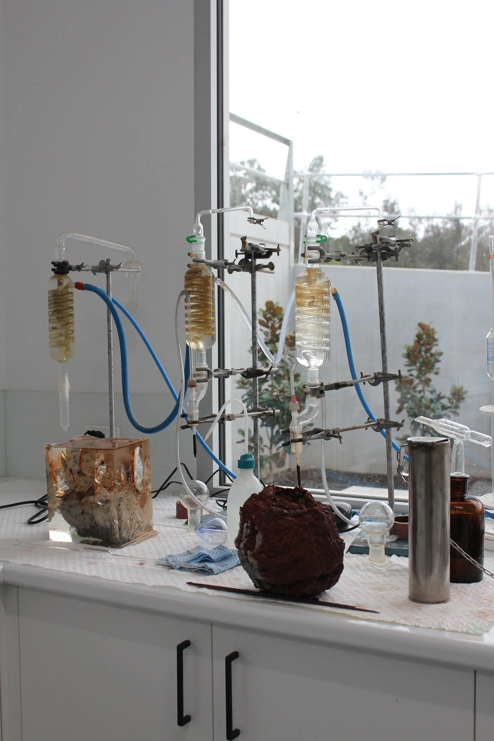 Space of Belief
2026.
Objects.  Bisque fired porcelain, stain, glass, resin.