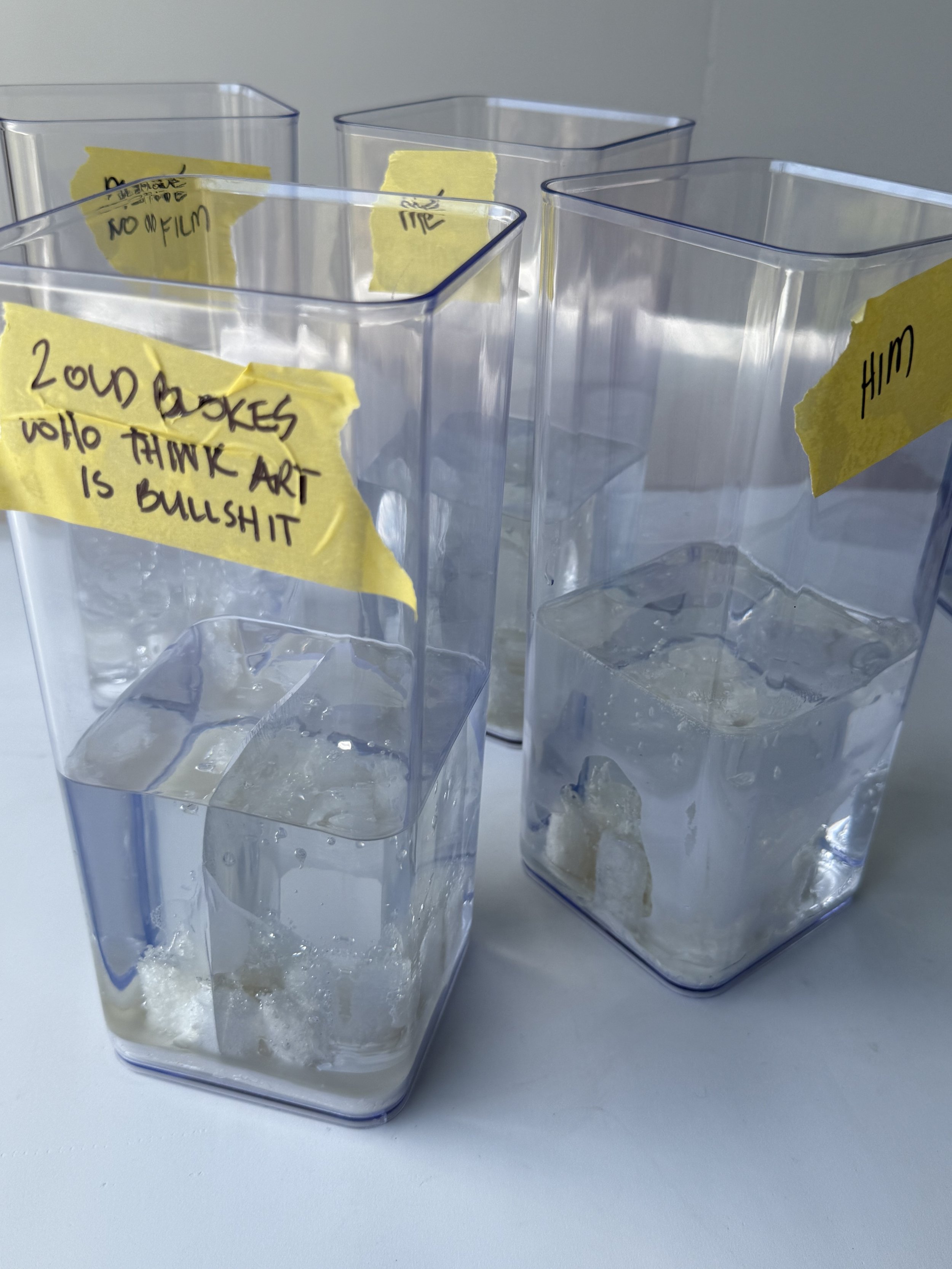 Observer effect.
2025.
Recycled packing material, wax, Resin, PVC containers.