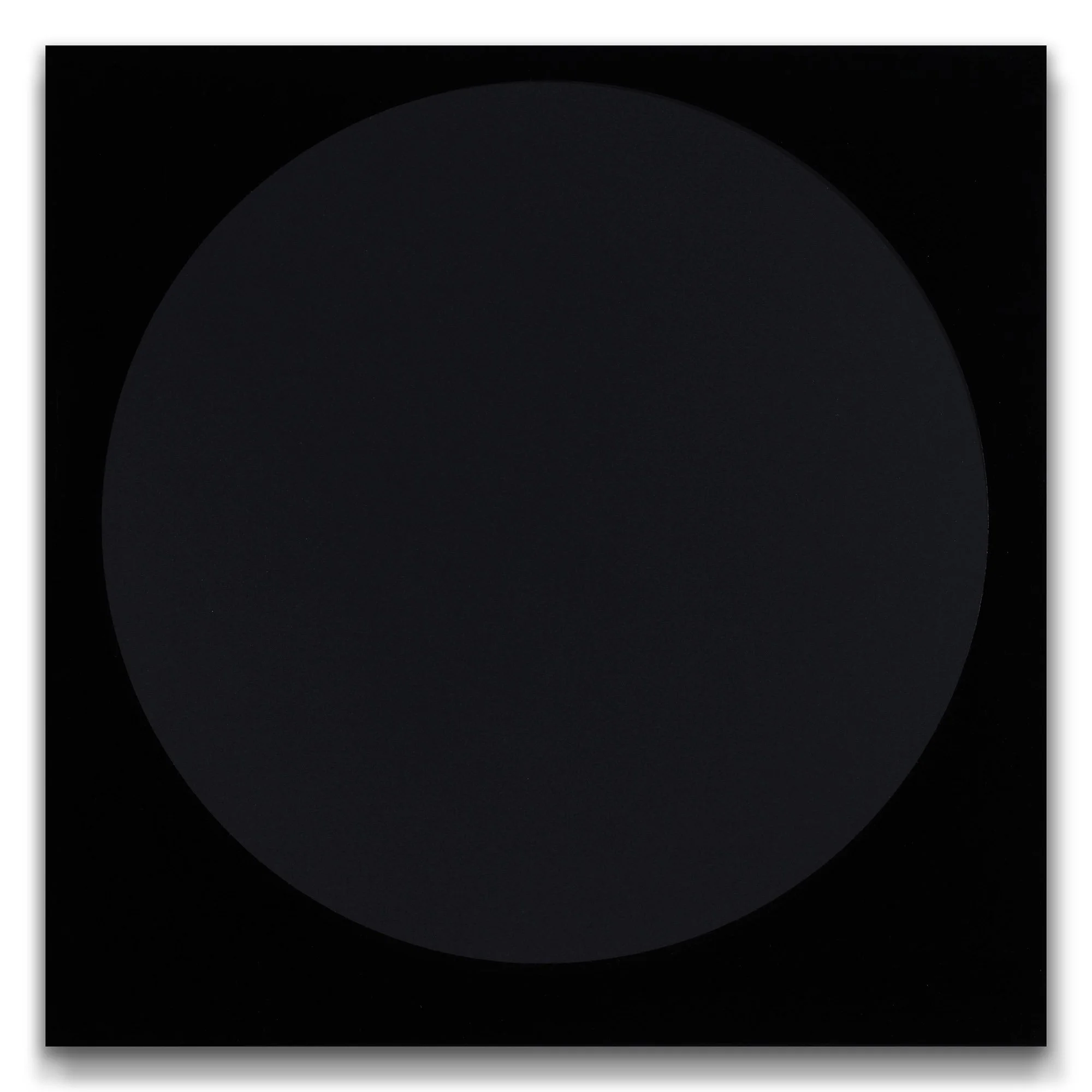 A button a black hole / Acrylic and oil on opaque cast acrylic / 500 x 500 x 40mm
