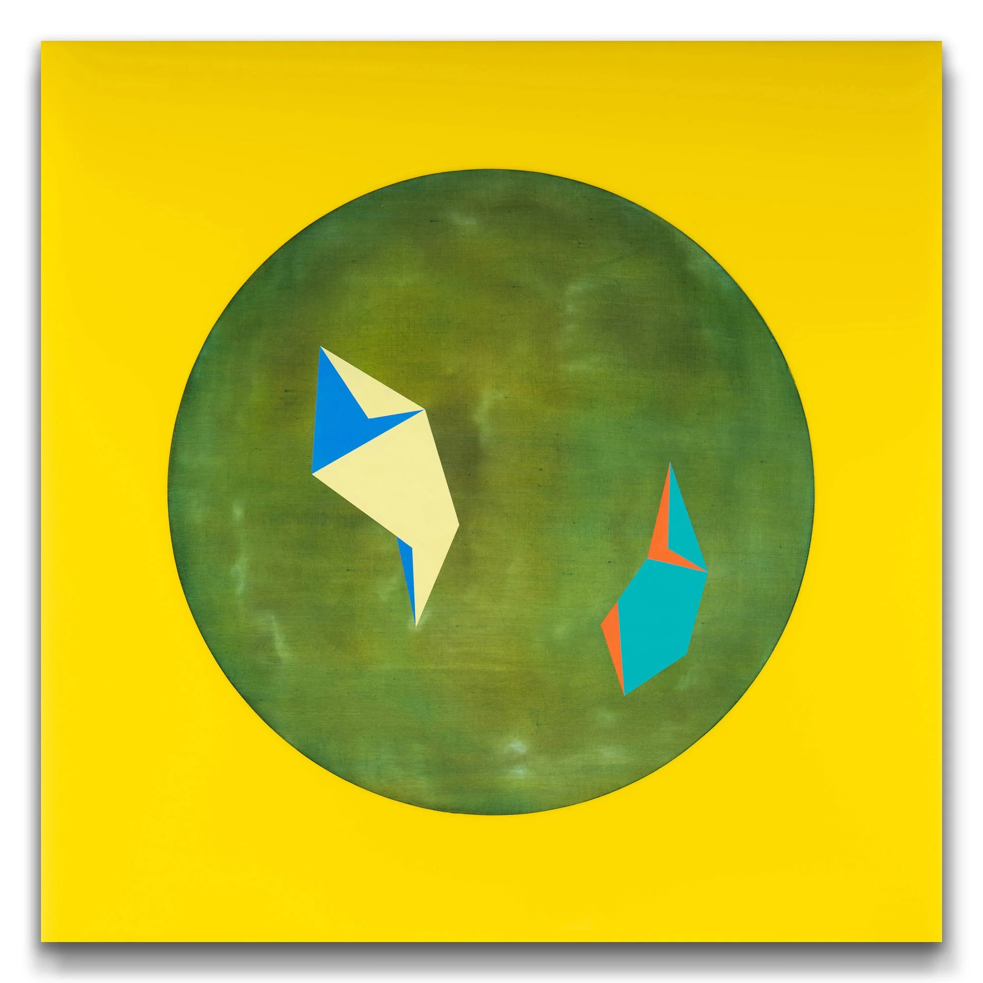 Doppelganger III / 2024 / Oil on opaque cast acrylic / 730 x 730 x 55mm (floating framed)