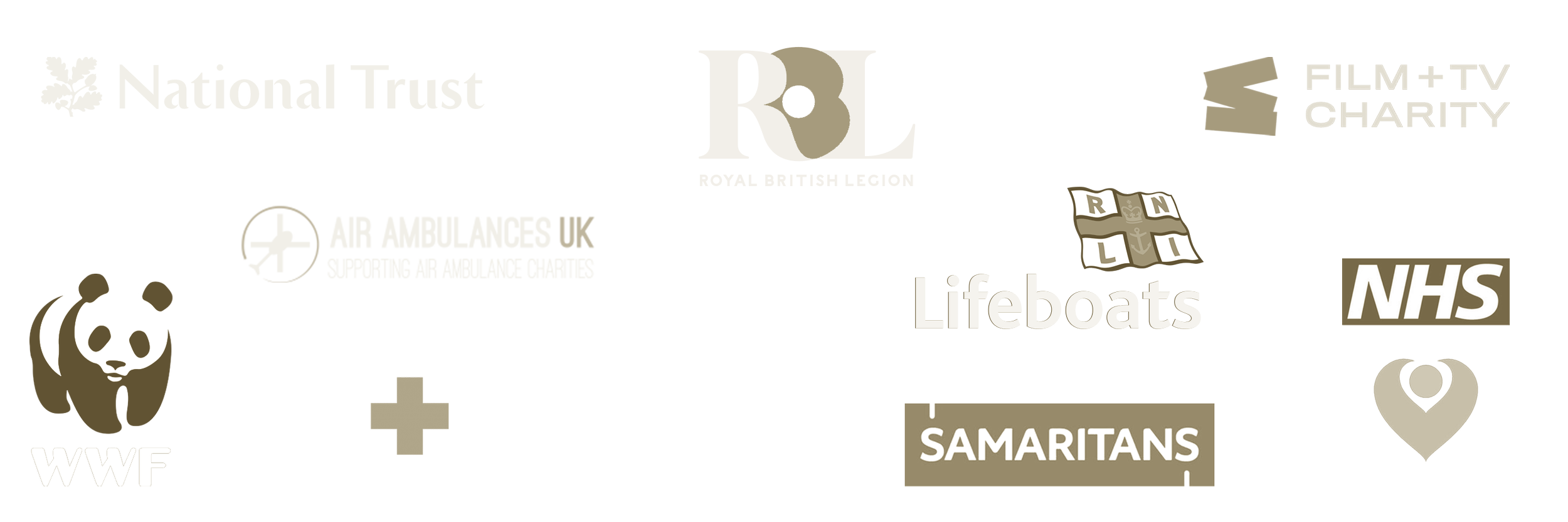 The charities supported through Directed by Good’s Create with Care pledge, helping purpose-driven filmmaking contribute to charitable and community impact across the UK.