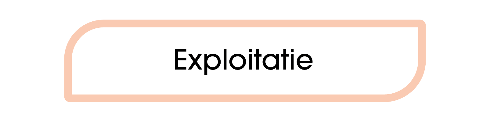 Een grafisch ontwerp met het woord 'Exploitatie' in een tekstvak met afgeronde hoeken en een roze rand.