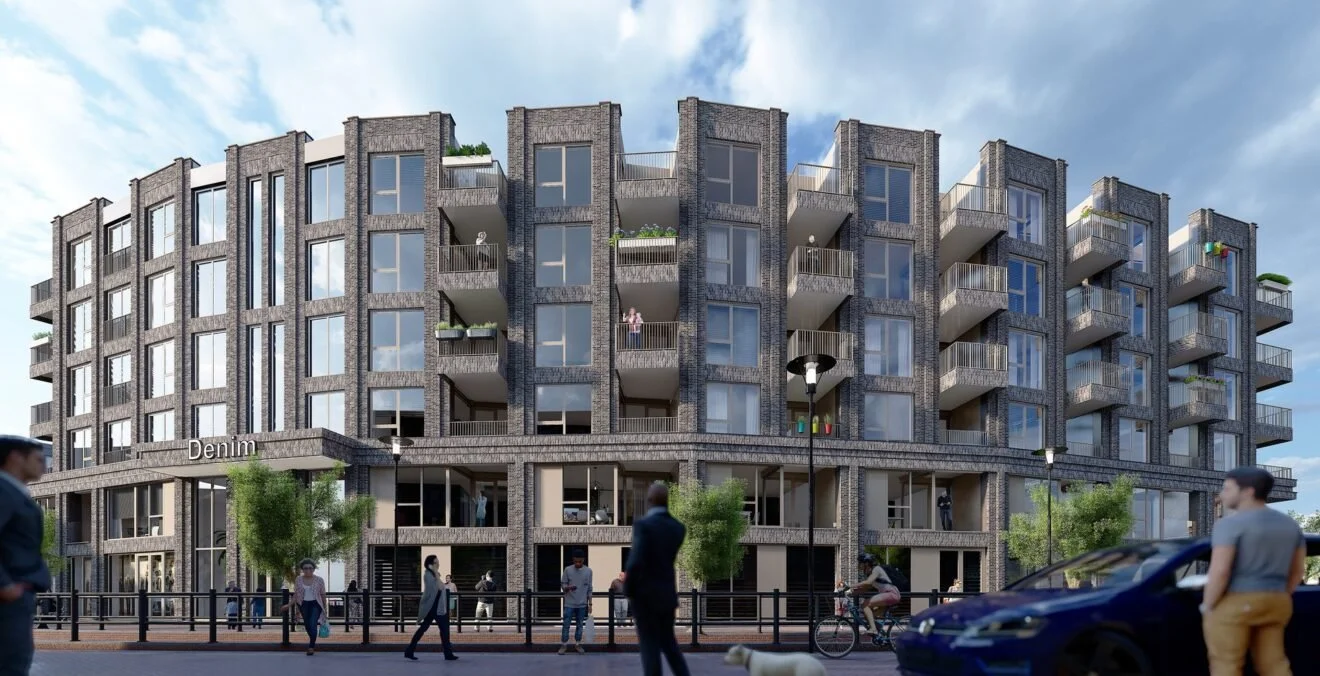 [Denim en Kasjmir] [Veenendaal] [Ontwikkeling] [Nieuwbouw] [Opgeleverd] [Woningen & kantoor] [WALUWA energiesysteem]