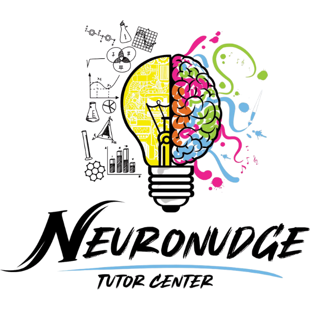 Graphic illustration of a human head with a colorful brain, a light bulb representing ideas, and various technological and scientific icons surrounding it.