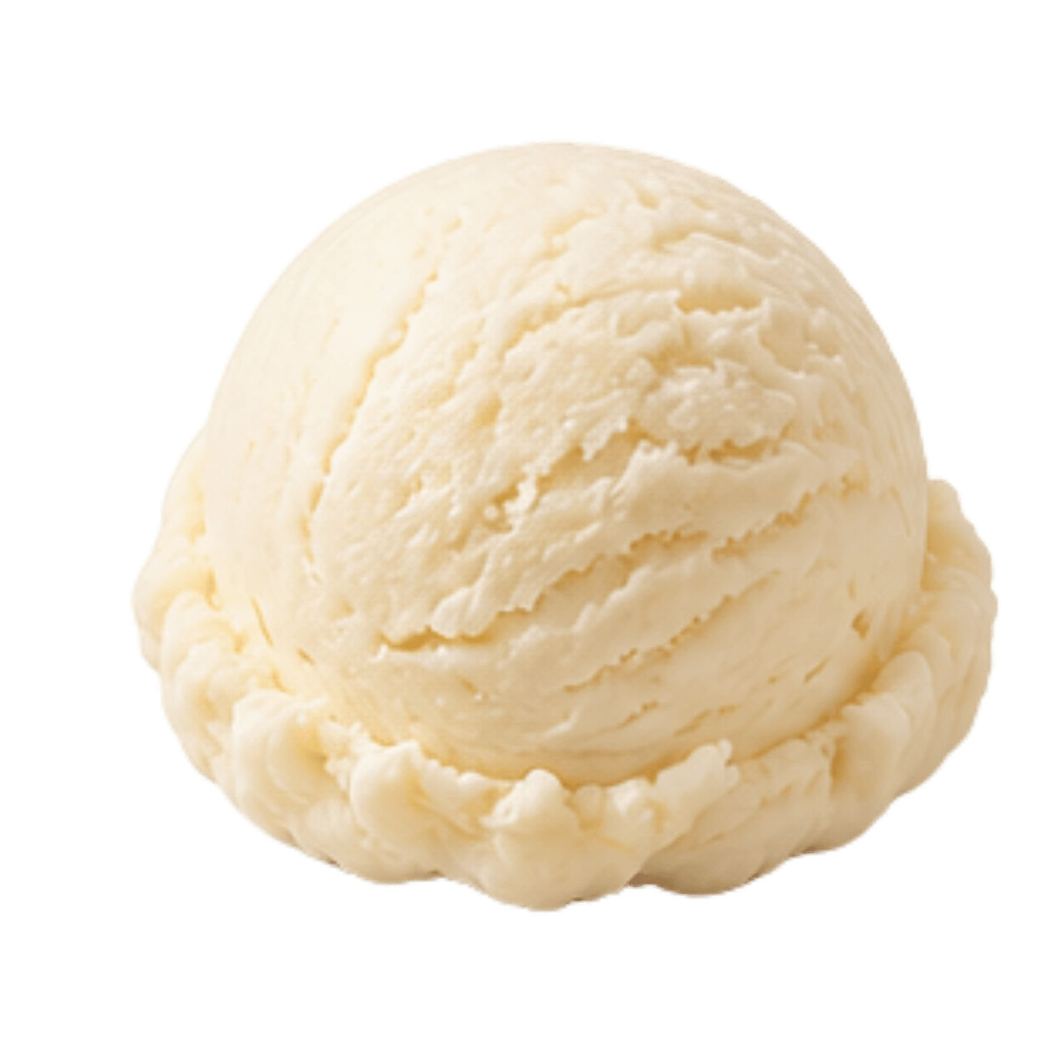 A scoop of vanilla ice cream.