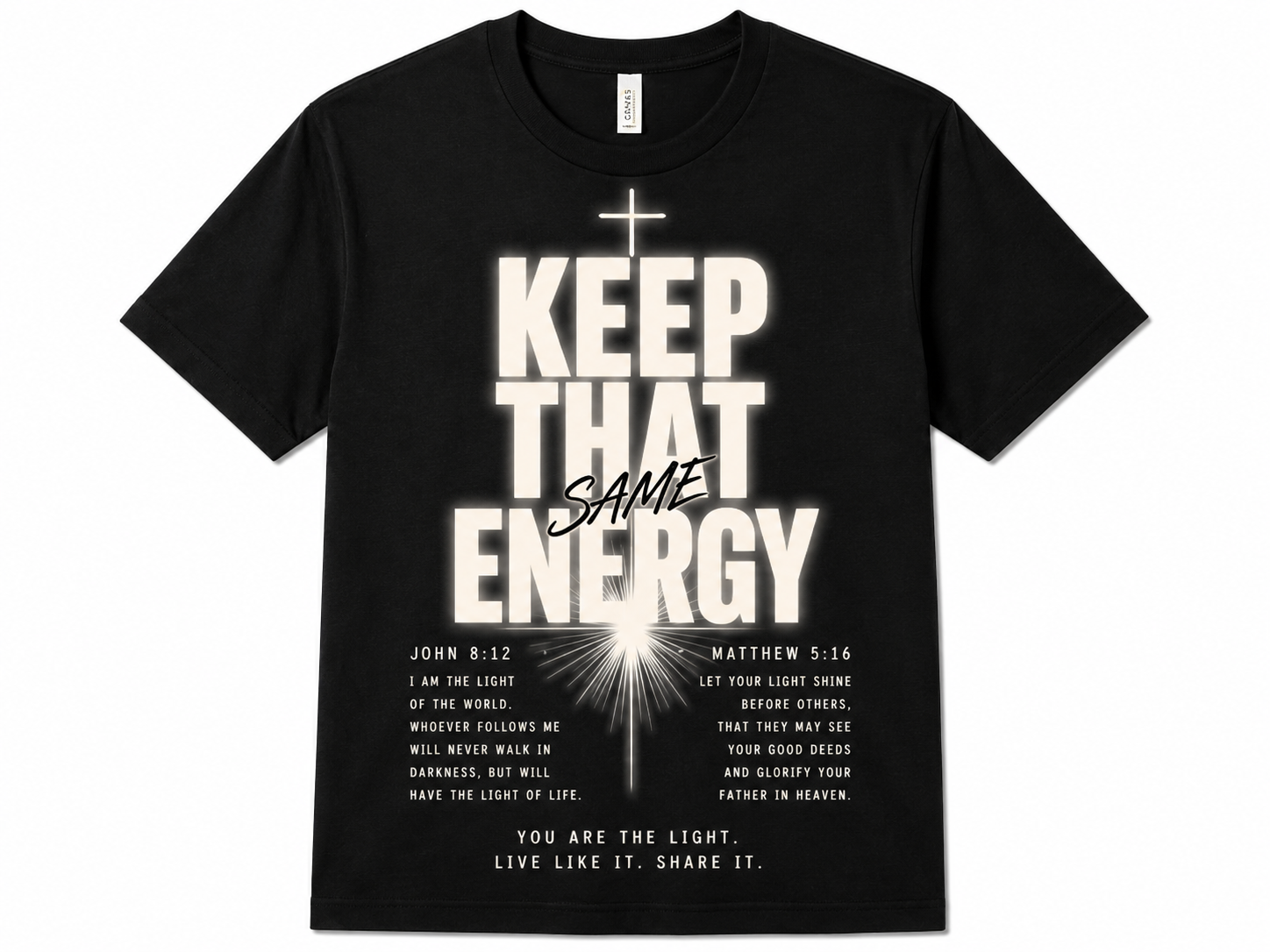 KEEP THAT SAME ENERGY - BELLA TEE - BLACK - FRONT.png