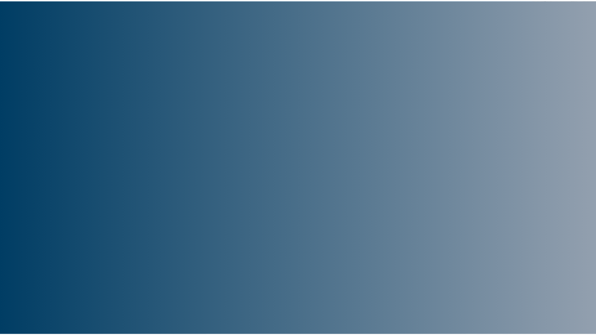 A gradient background transitioning from dark blue on the left to light grey on the right.