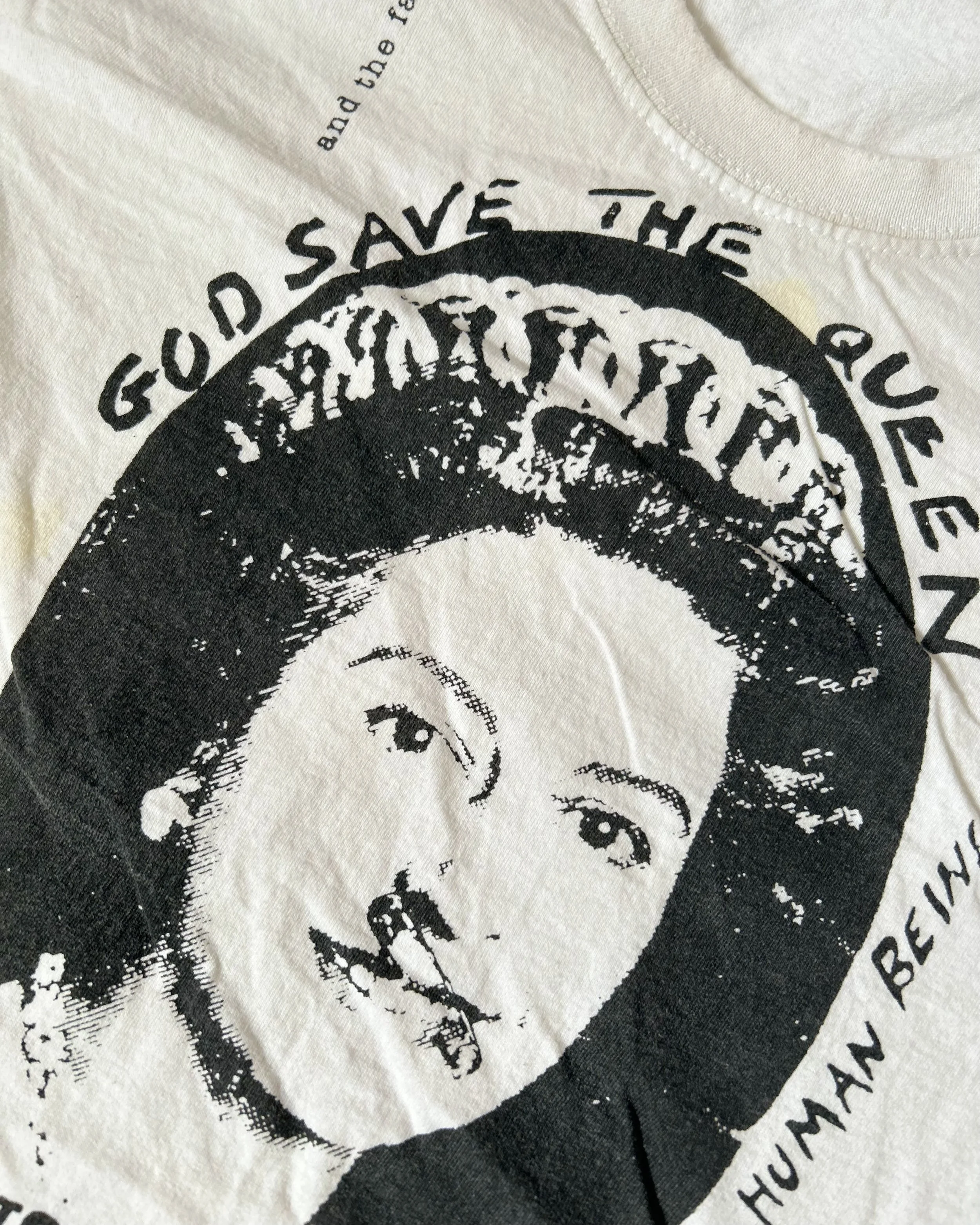  Vintage Jamie Reid Seditionaries " God Save The Queen" T -shirt from our studio collection